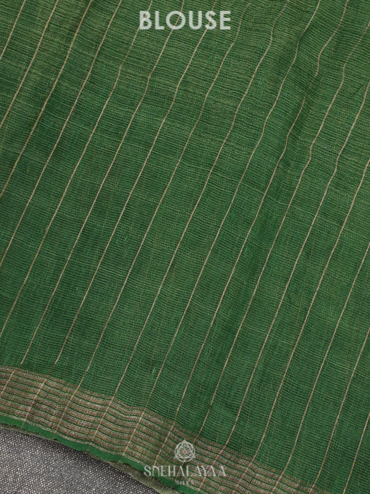 Green Linen Kora Silk Saree