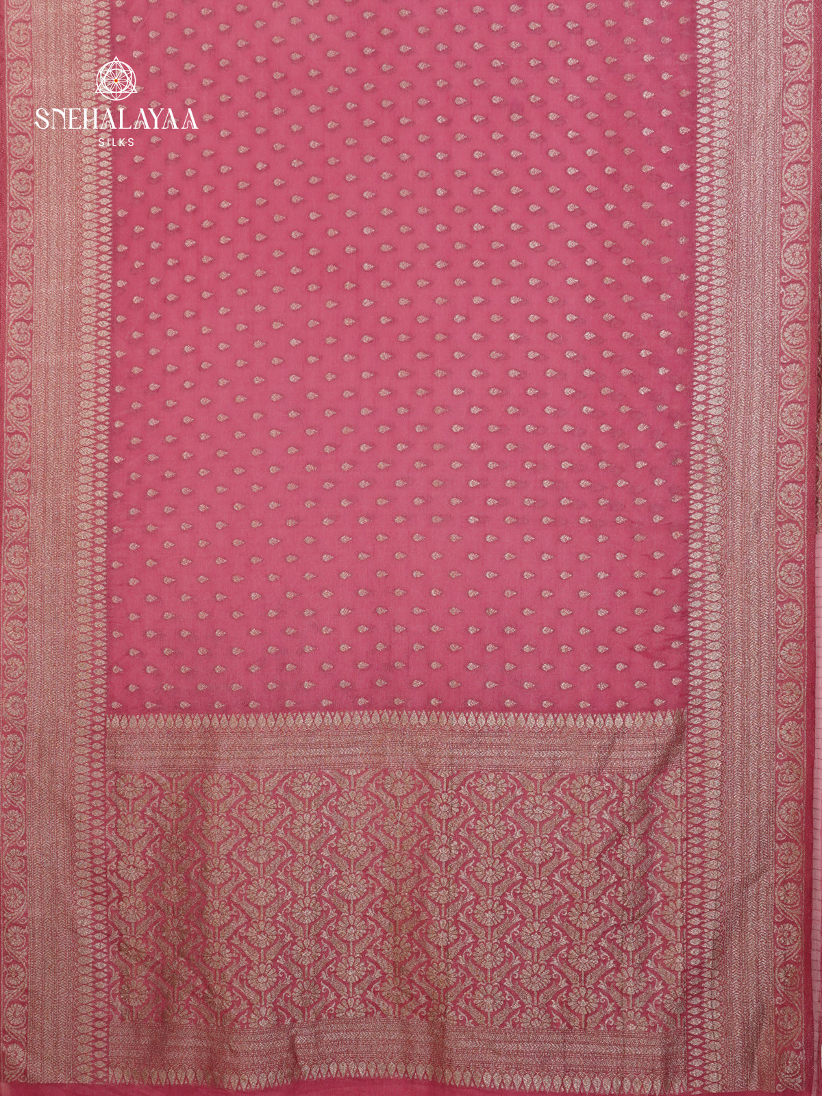 Pale Pink Banaras Crepe Silk Saree