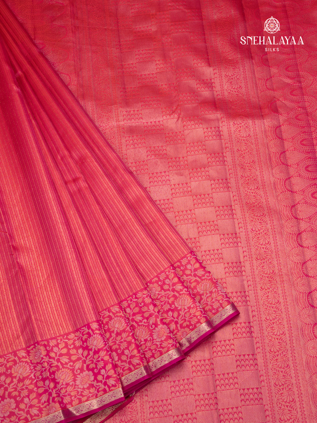 Rani Pink Kanjivaram Silk Saree