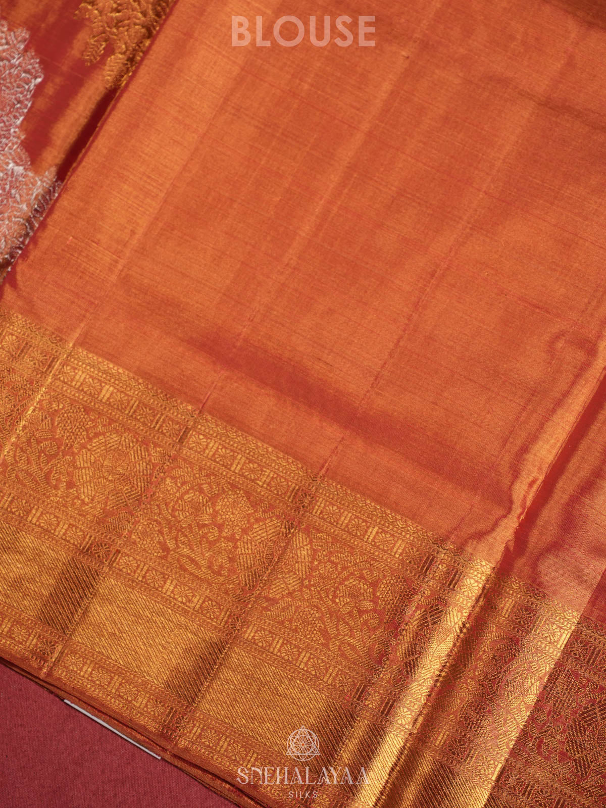 Sunset Orange Kanjivaram Silk Saree