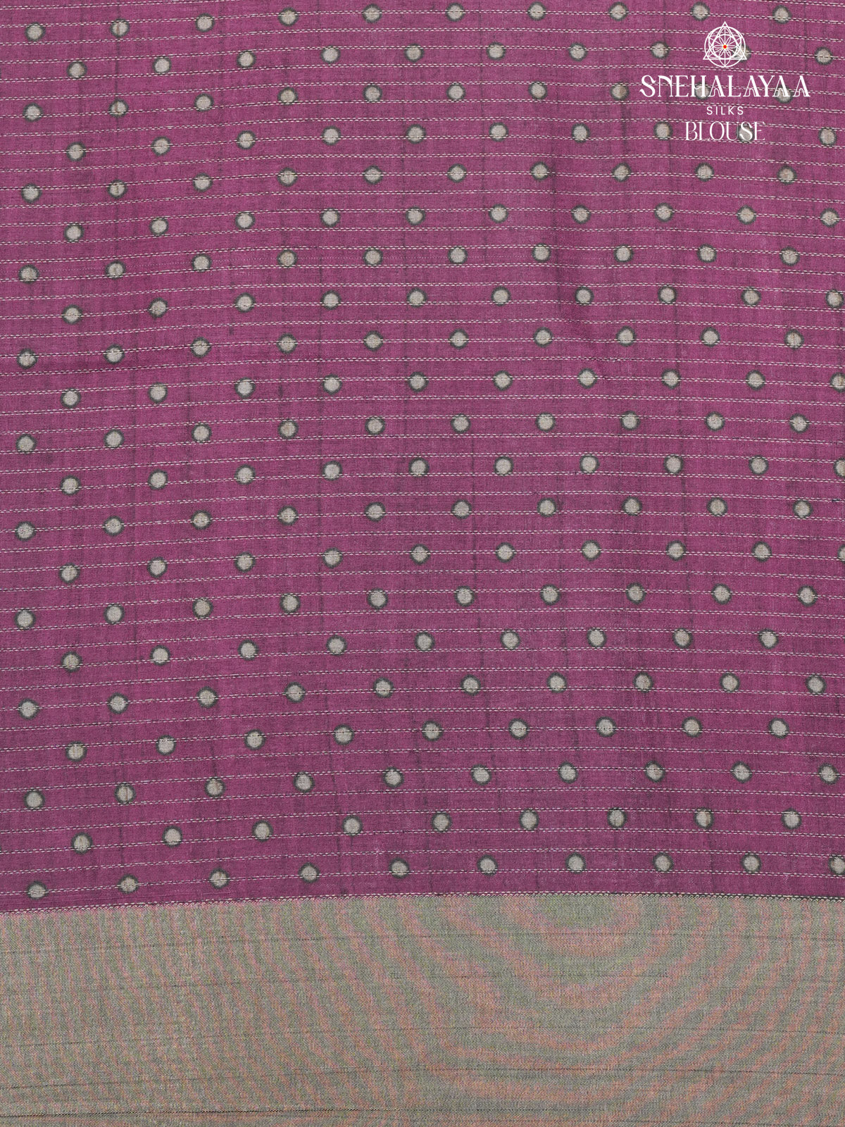 Magenta Floral Printed Tussar Saree