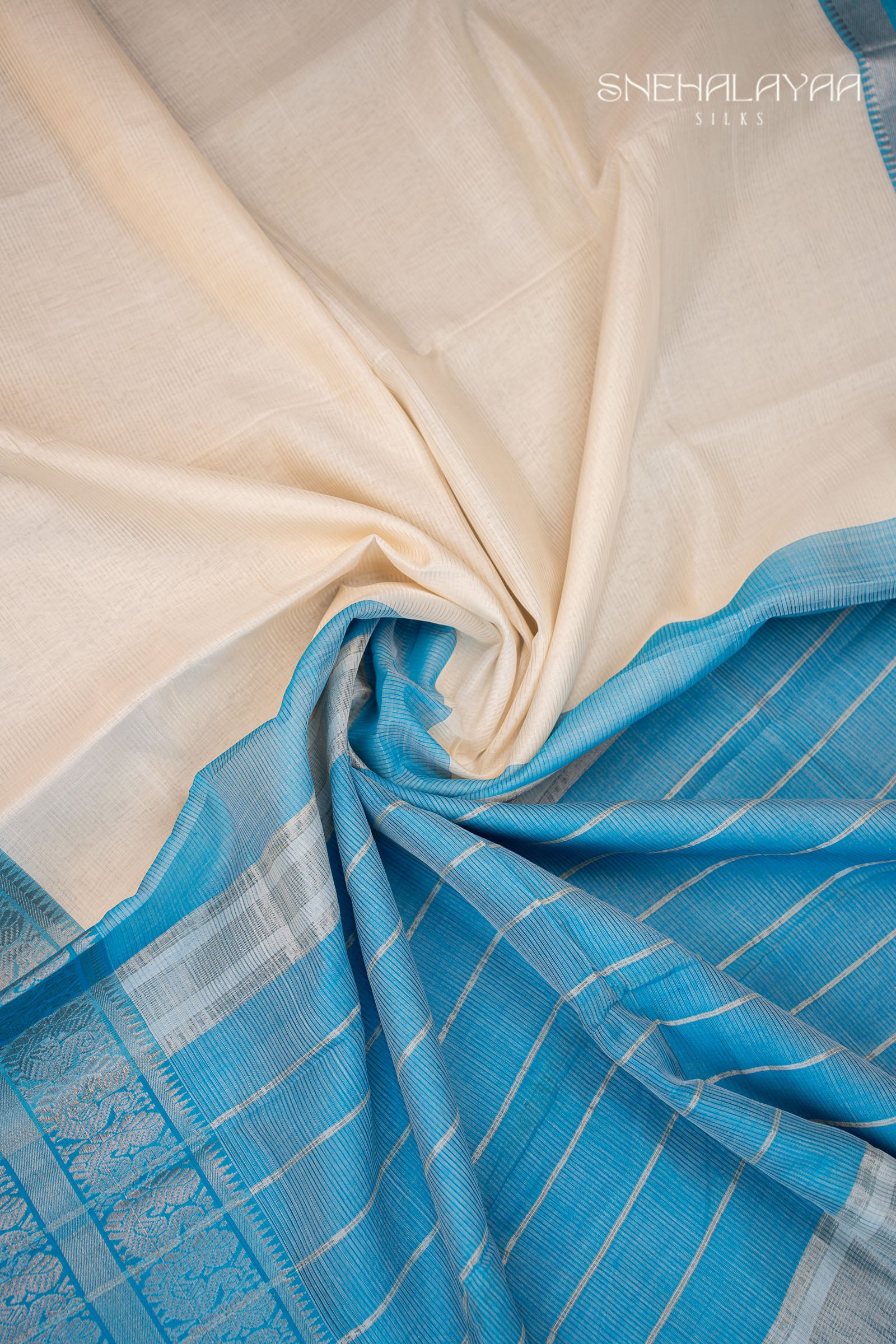 White Mangalgiri Silk Saree