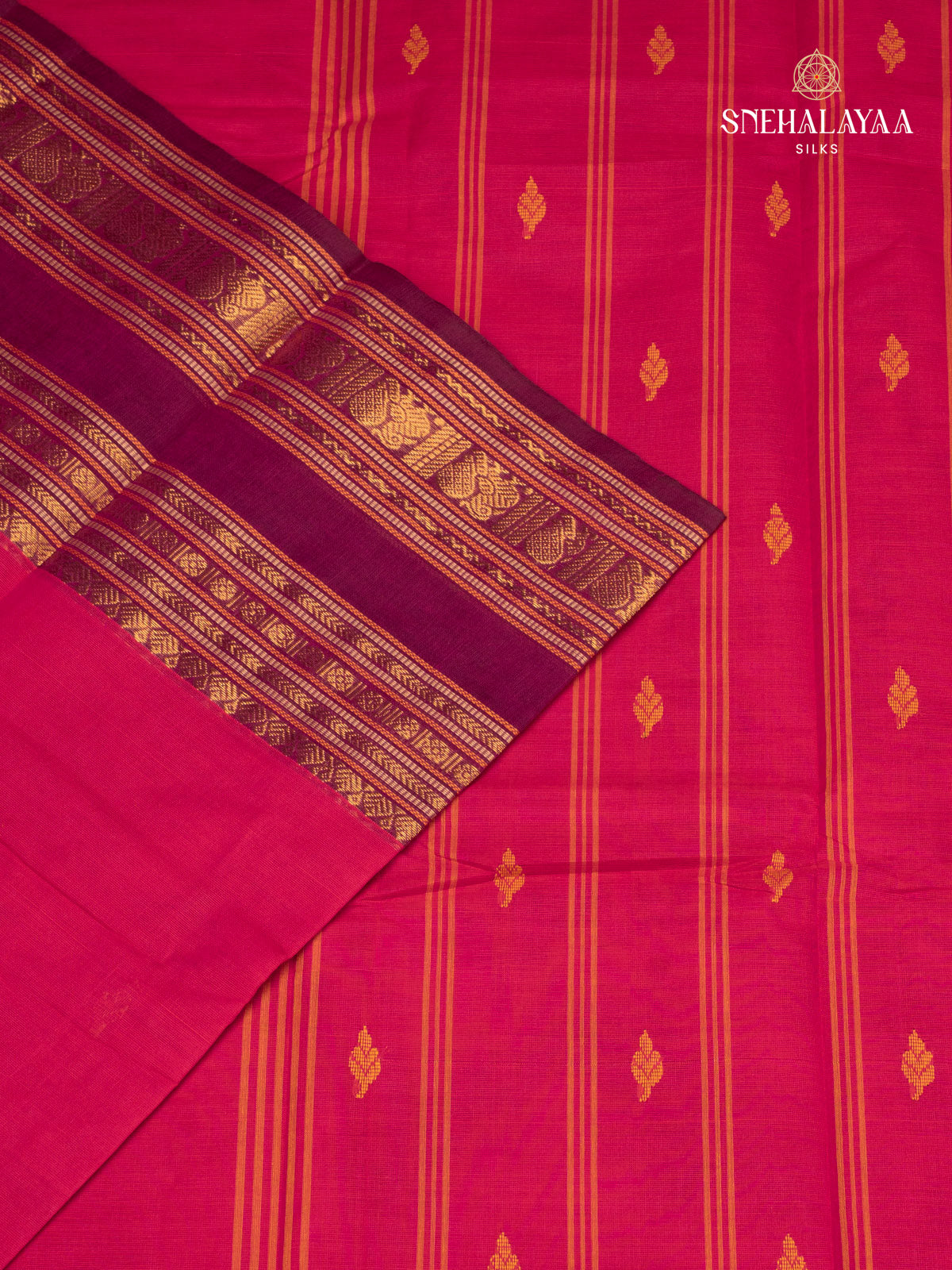 Pink Chettinad Cotton Saree