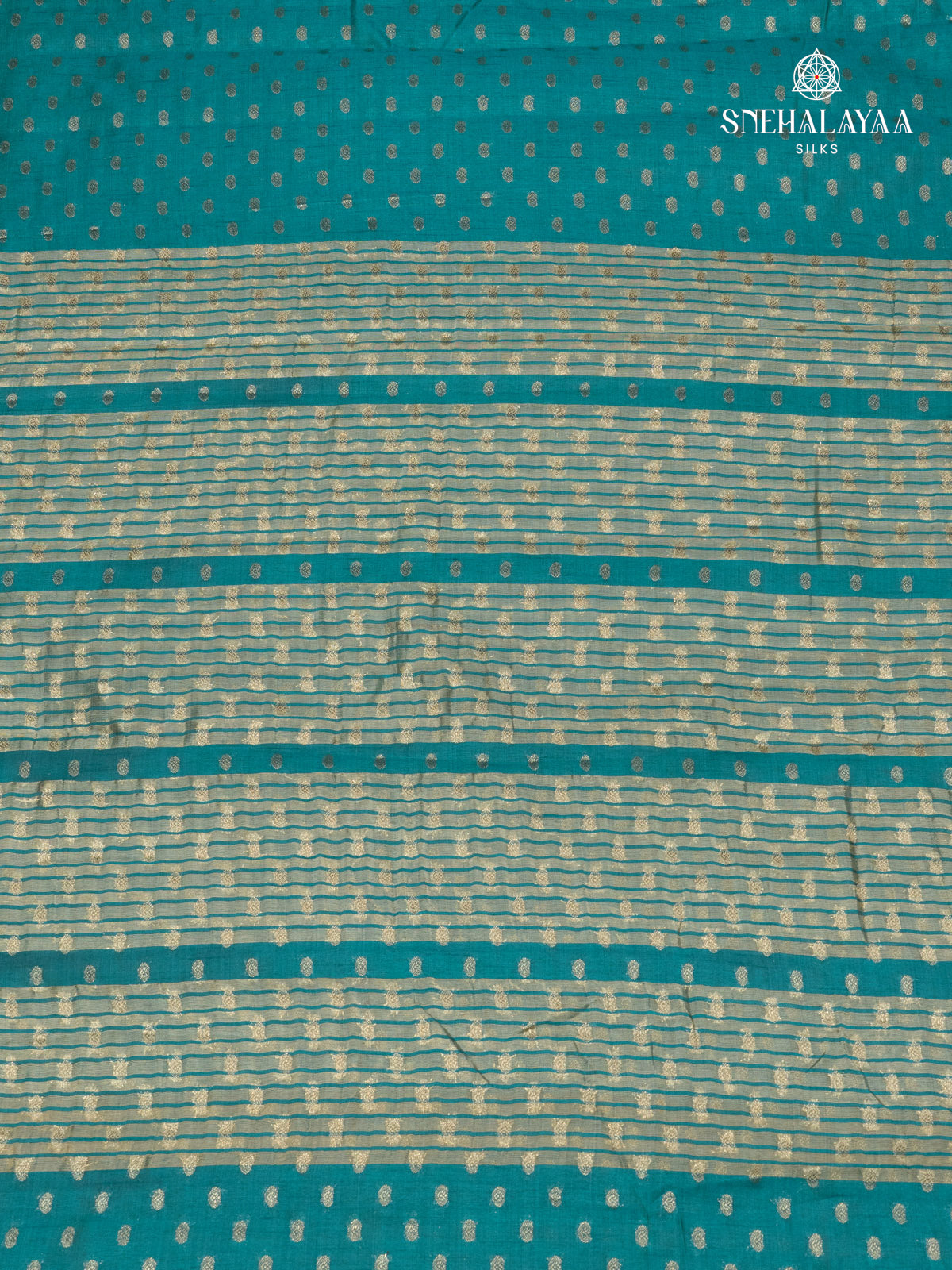 Teal Blue Raw Silk Saree