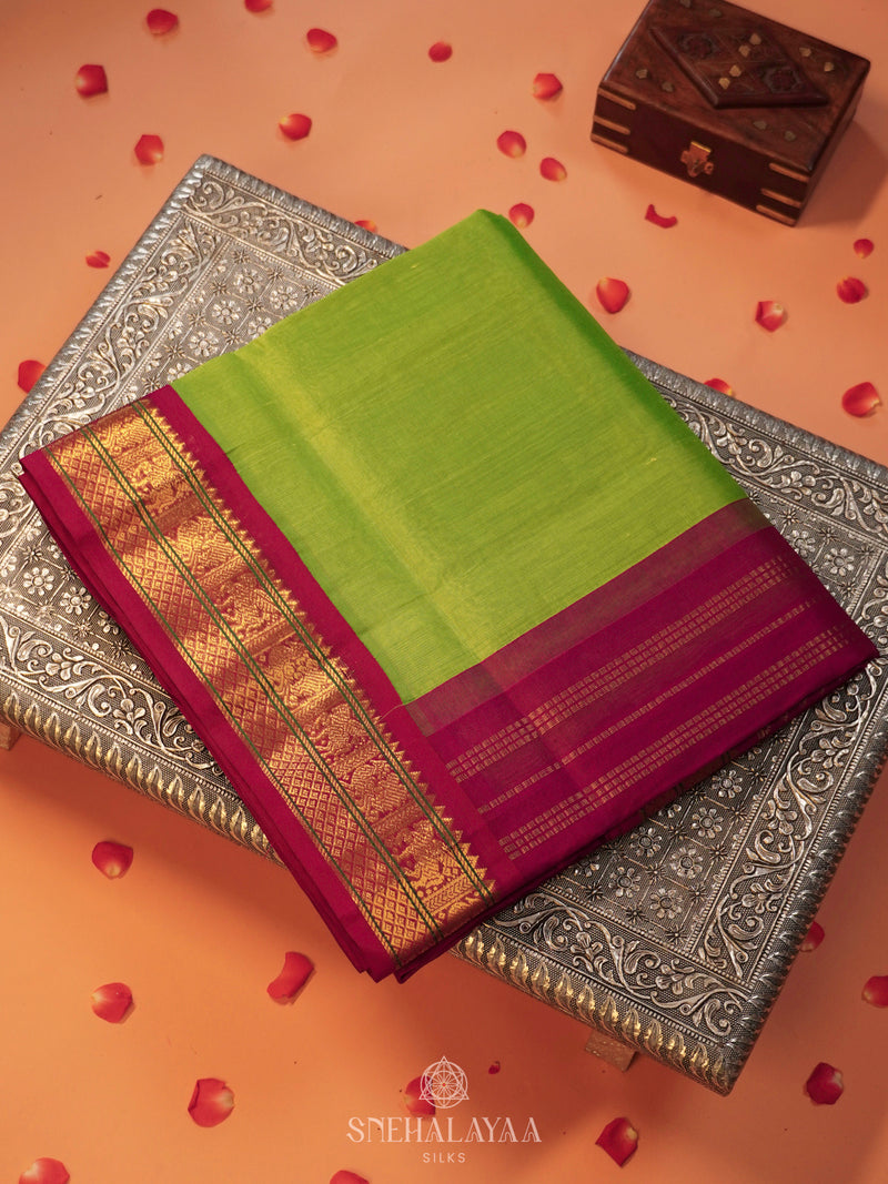 Green Kanchi Silk Cotton Saree