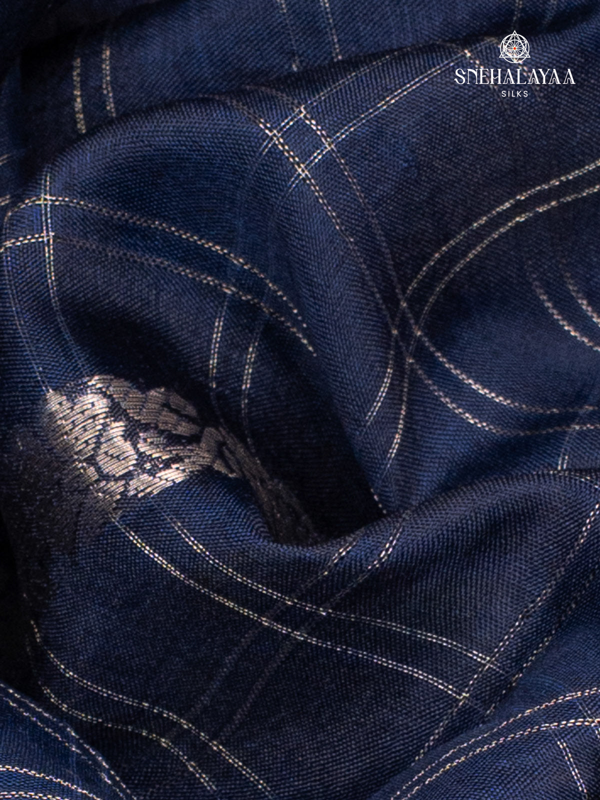 Navy Blue Dola Silk Saree