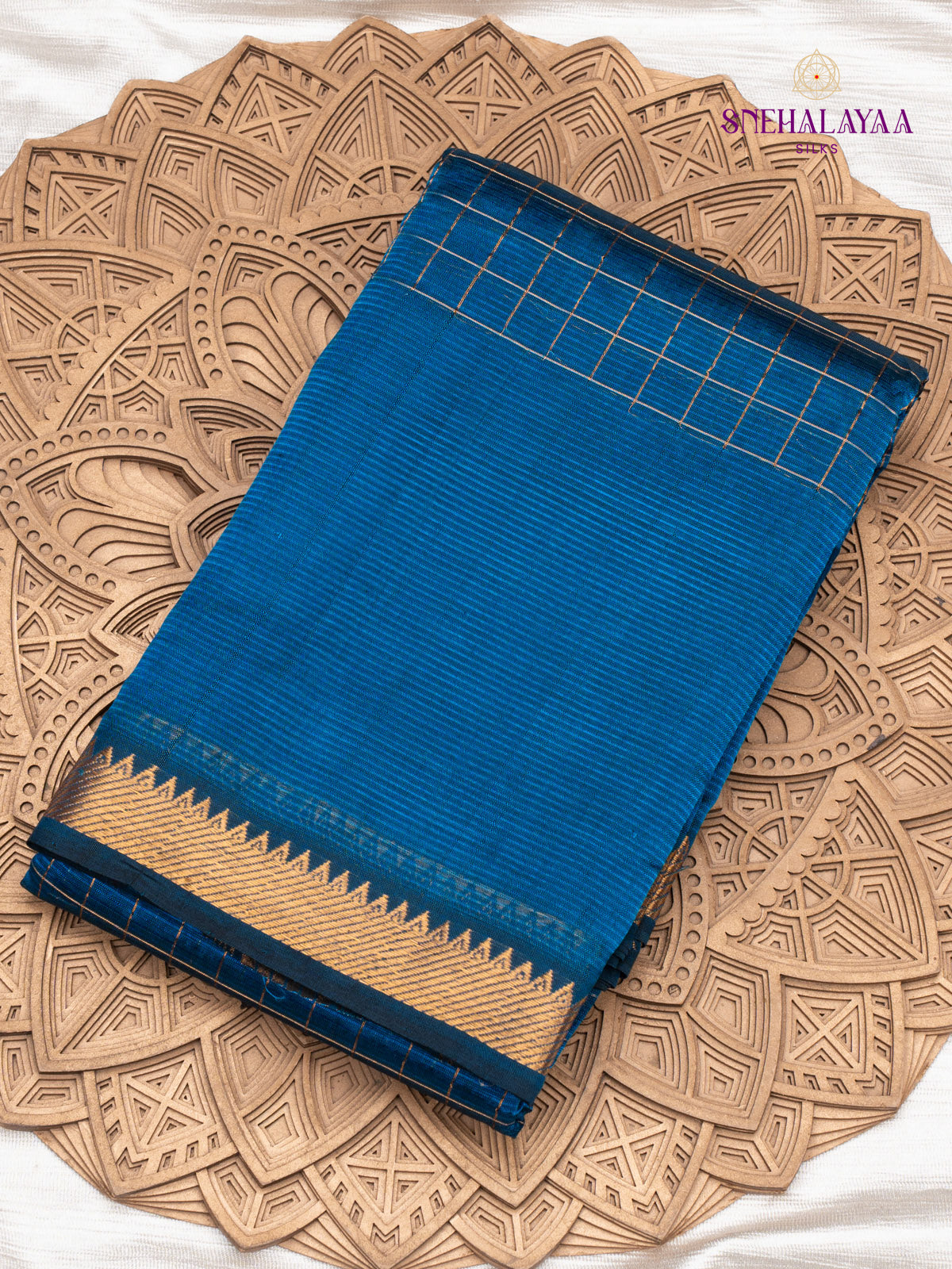 Blue Mangalagiri Silk Cotton Saree