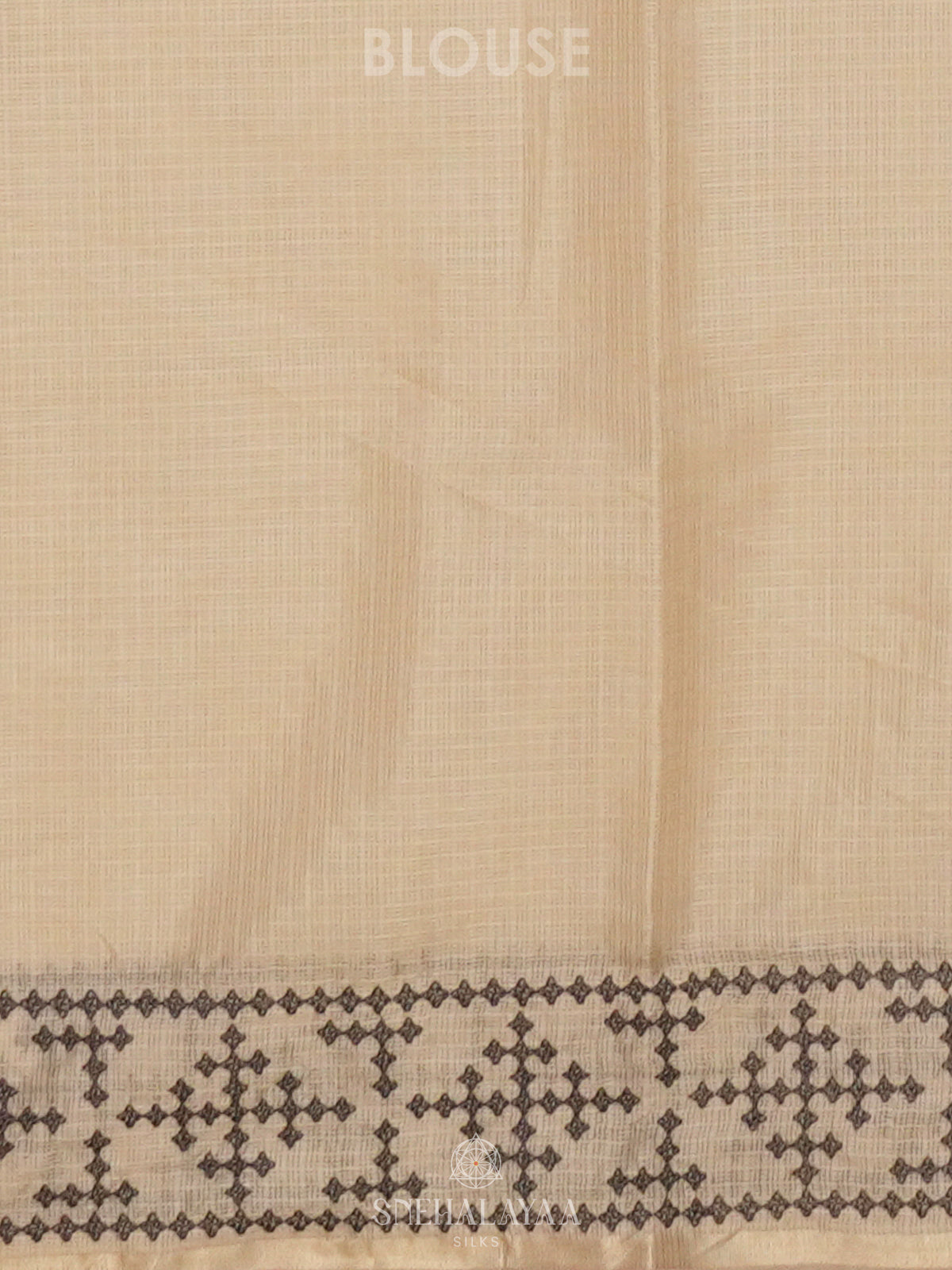 Cream Kota Embroidery Saree with Black Border