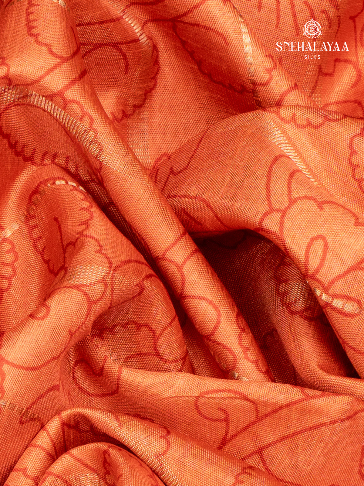 Orange Tussar Saree