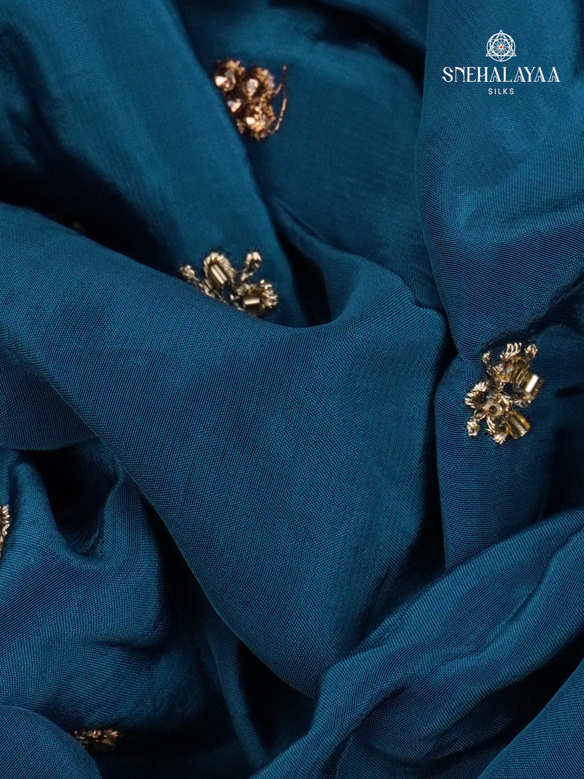 Peacock Blue Designer Saree