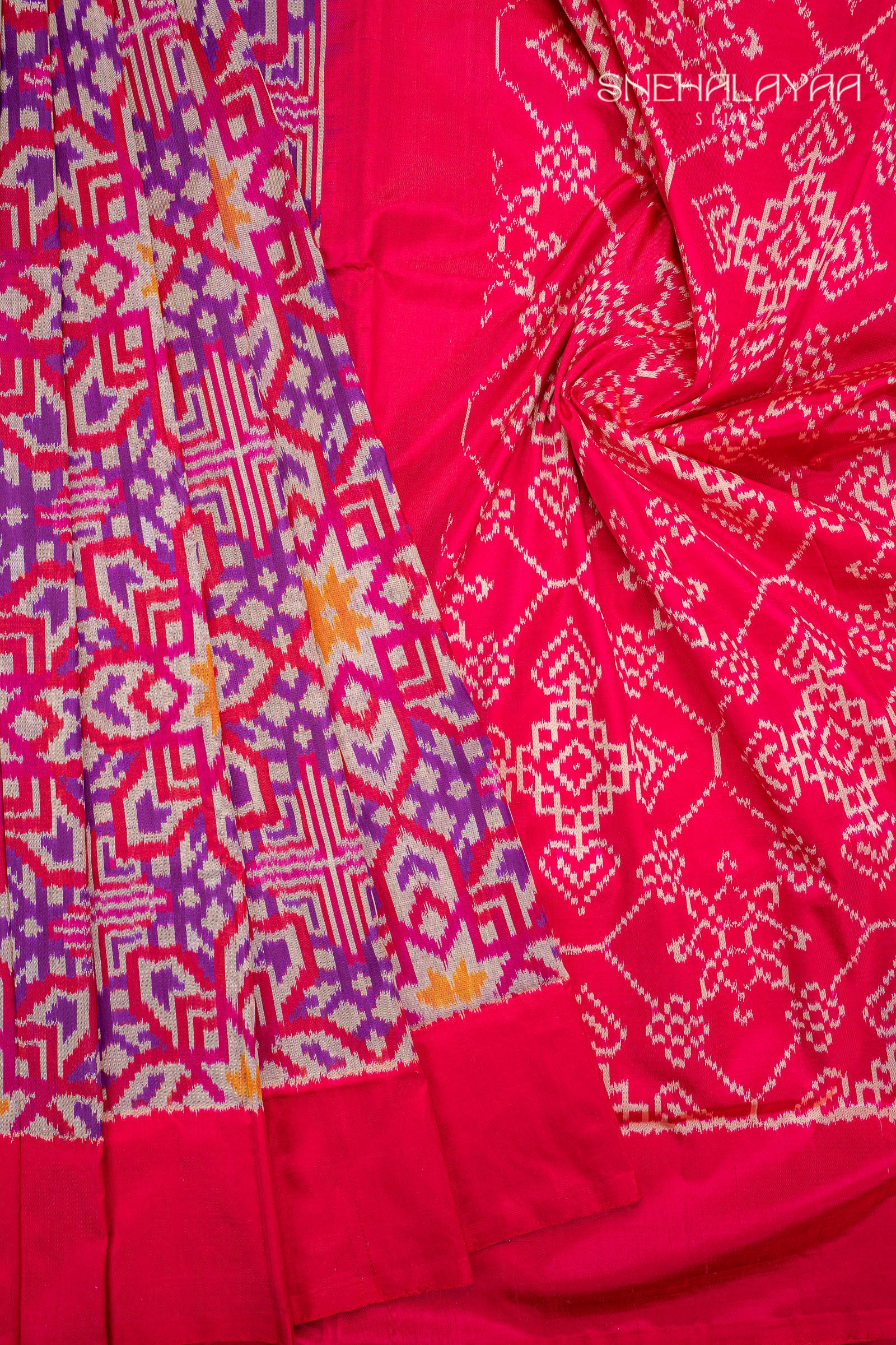 Multicolour Ikat Silk Saree