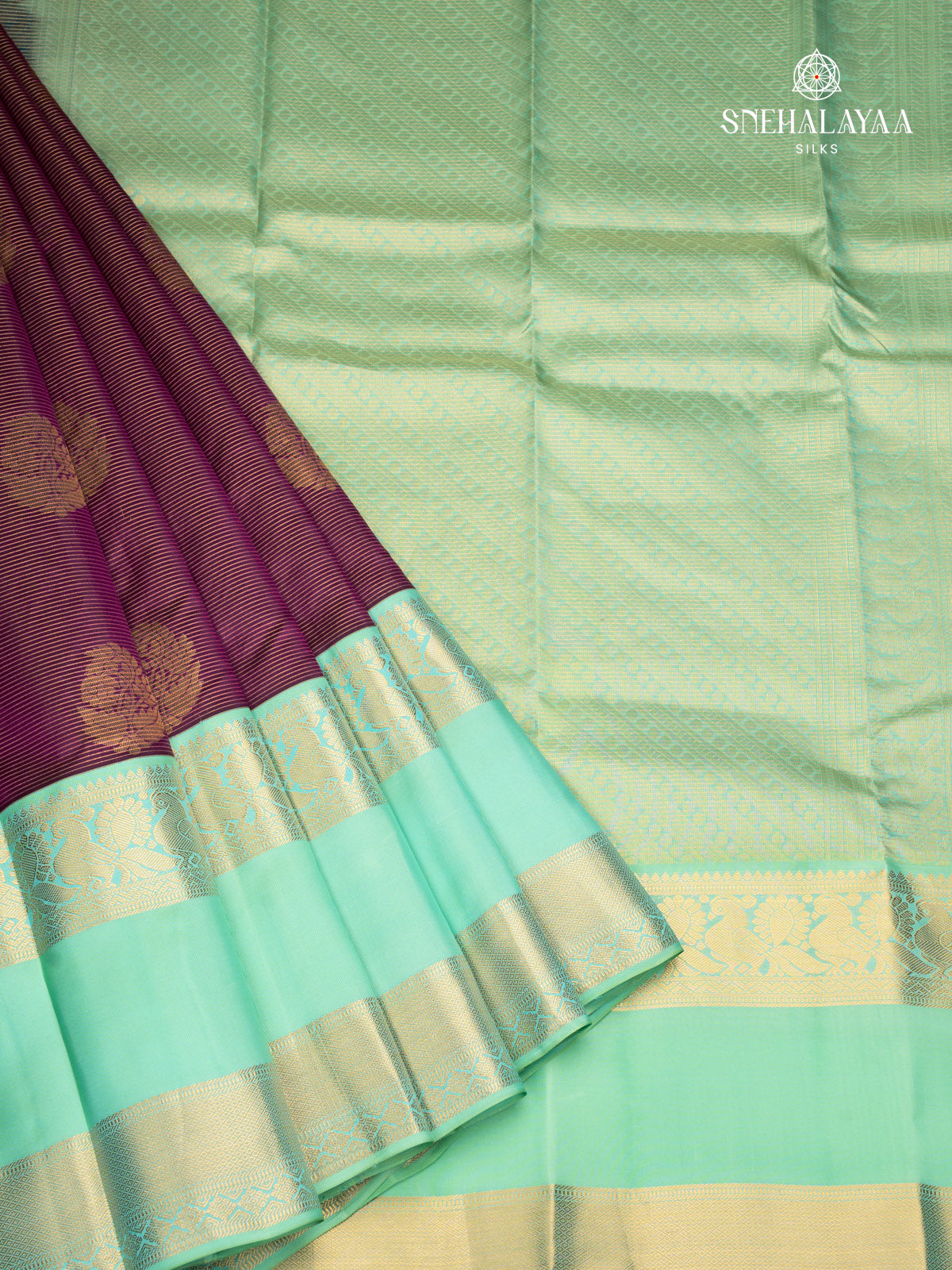 Burgundy Kanjivaram Silk Saree