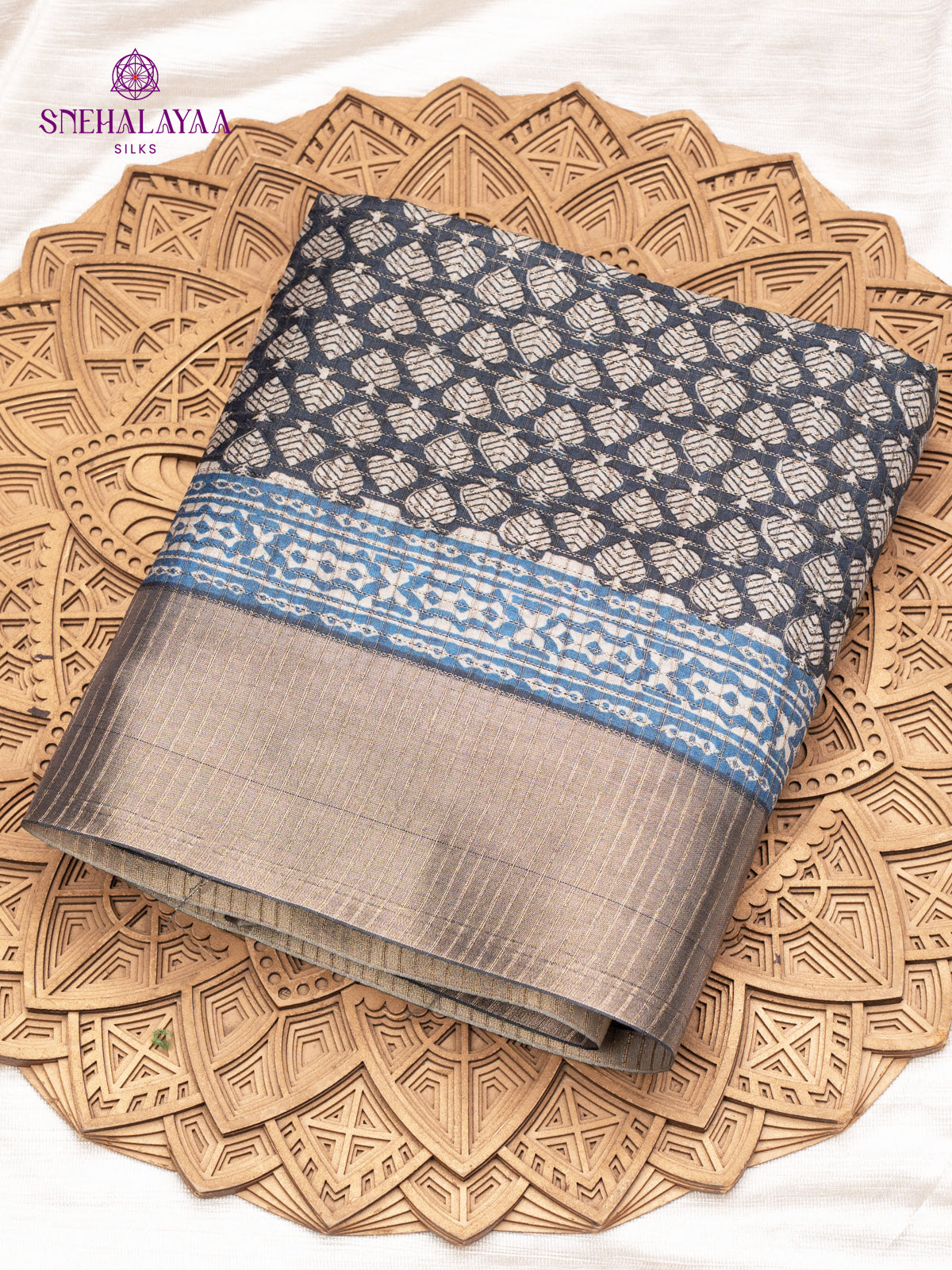 Borwn Tussar Saree