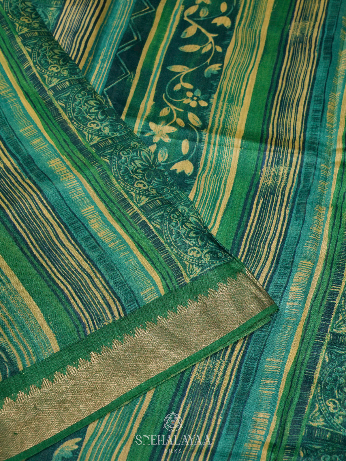 Green Chanderi Saree