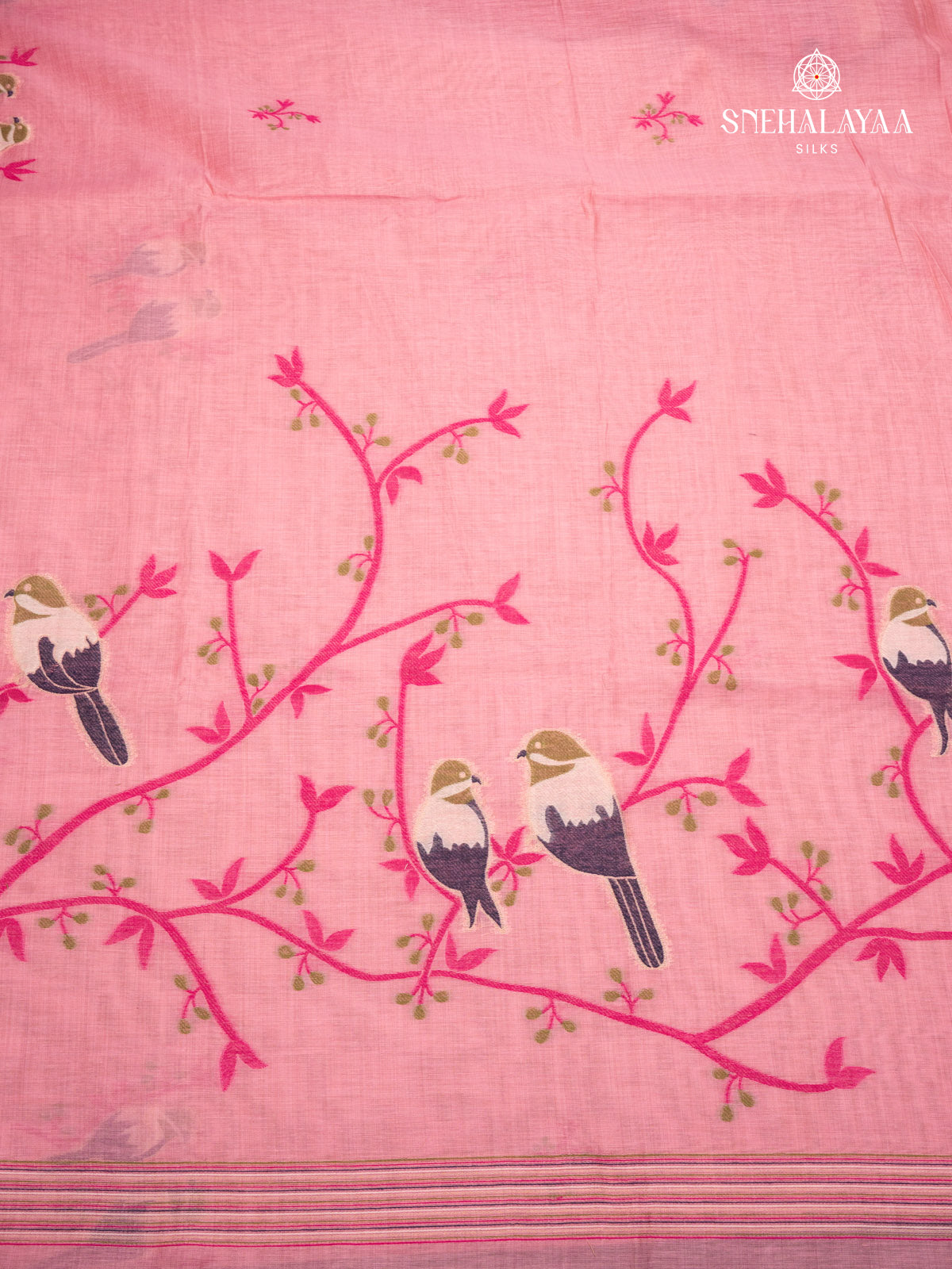 Pink Munga Cotton Saree