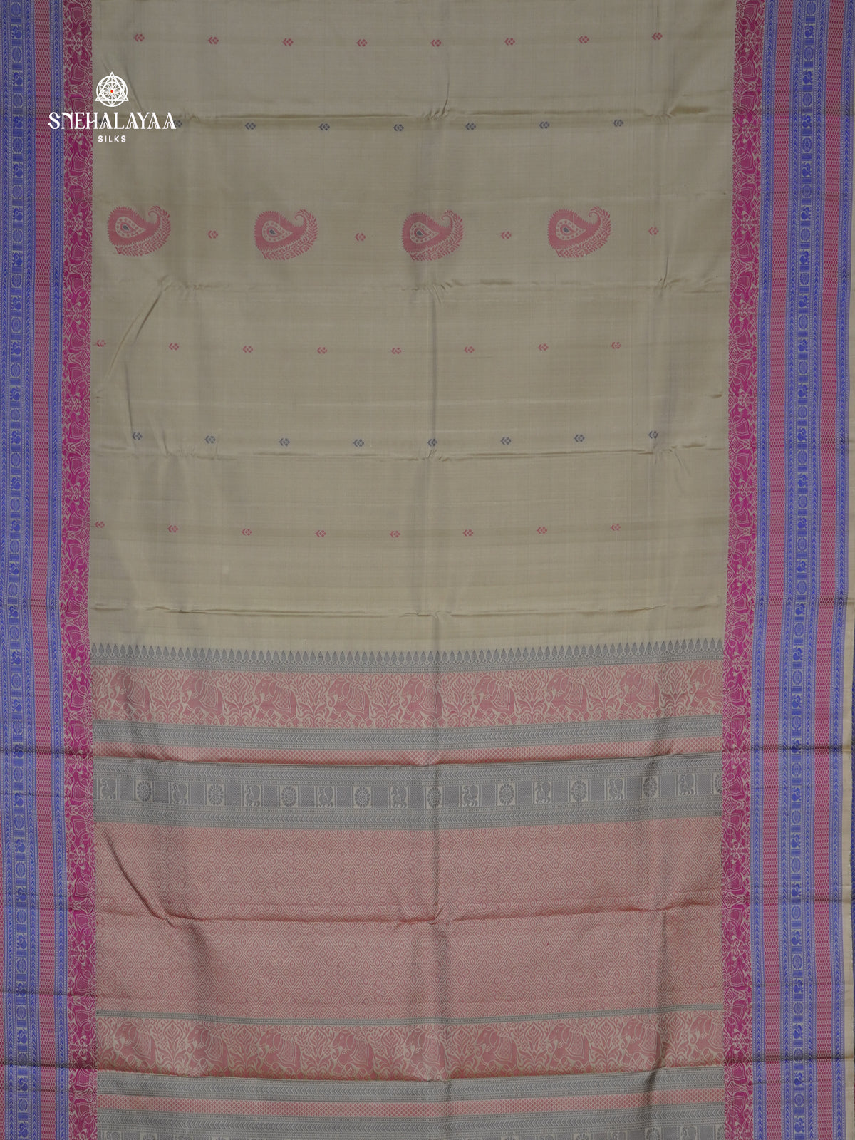 Grey Kanjivaram Soft Silk Saree