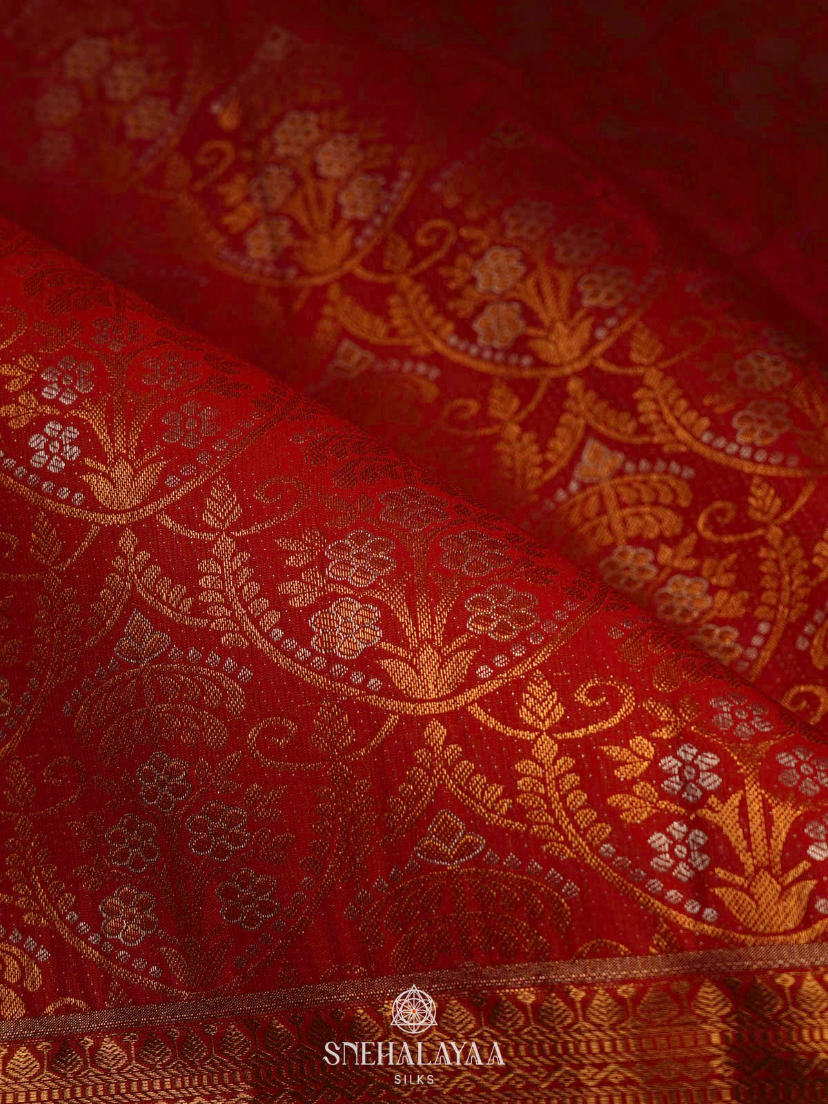 Rust Orange Art Silk Saree