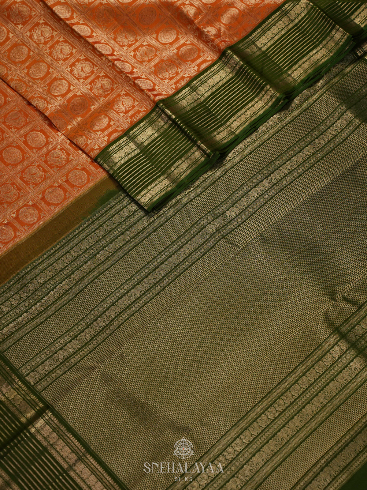 Orange Kanjivaram Silk Saree