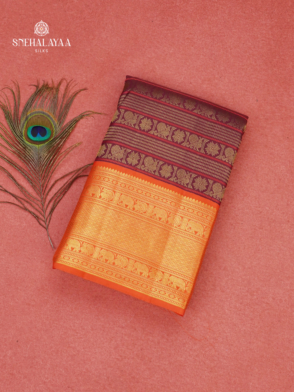 Brown Kanjivaram Silk Saree