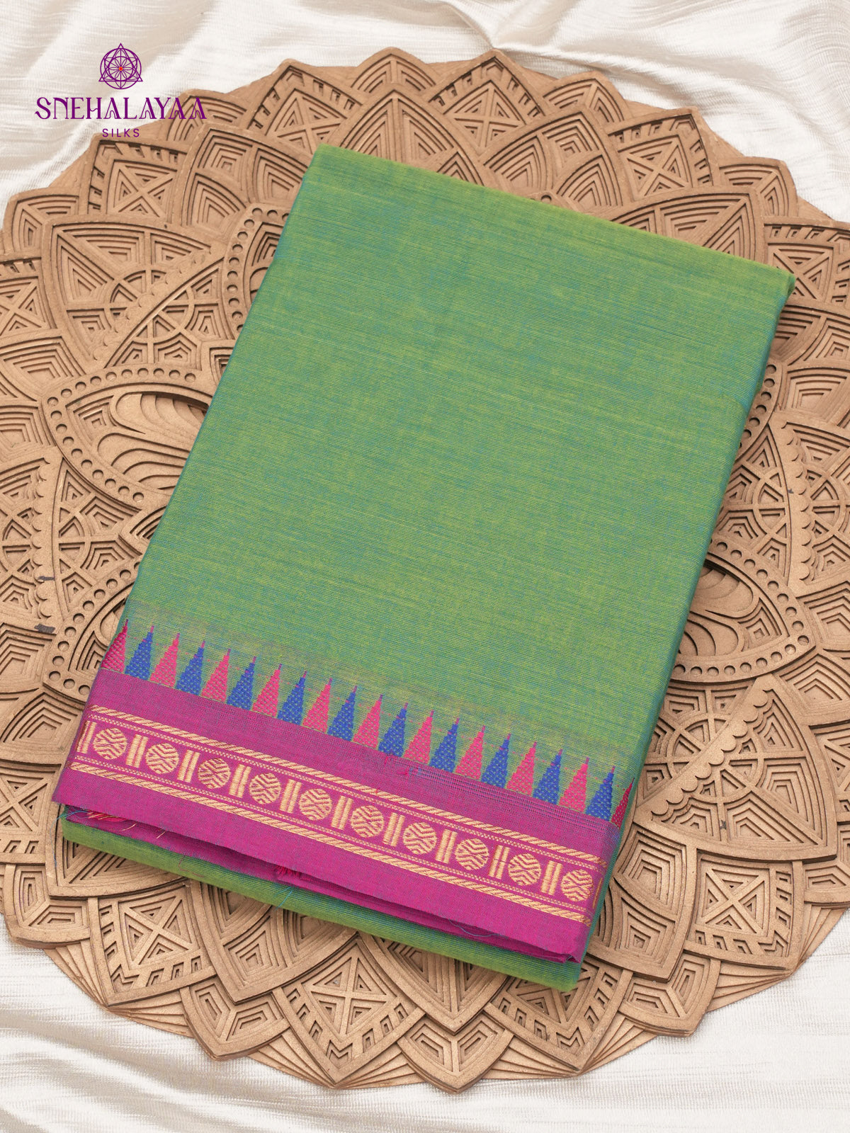 Teal Green Chettinad Cotton Saree