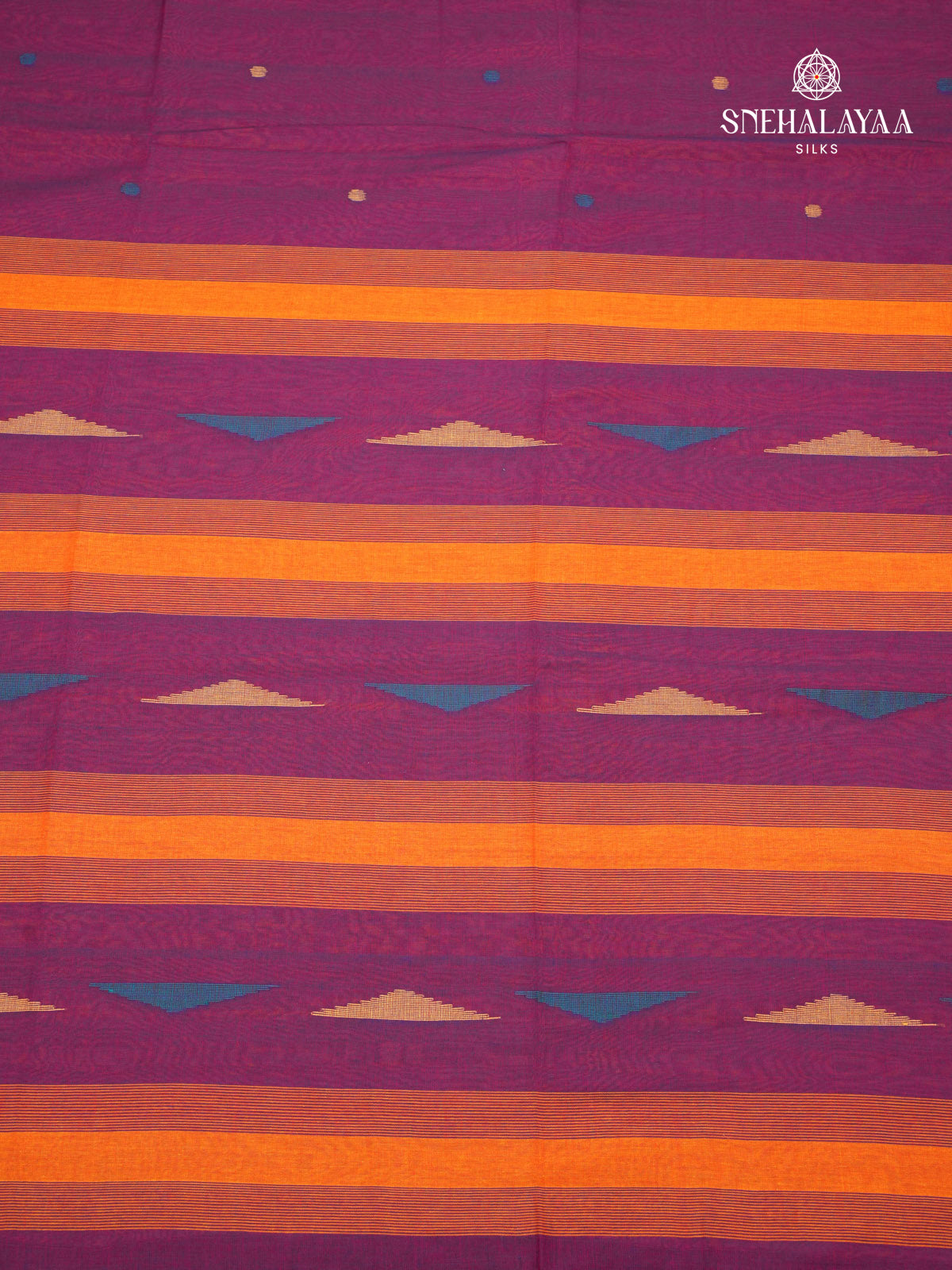 Purple Khadi Cotton Saree