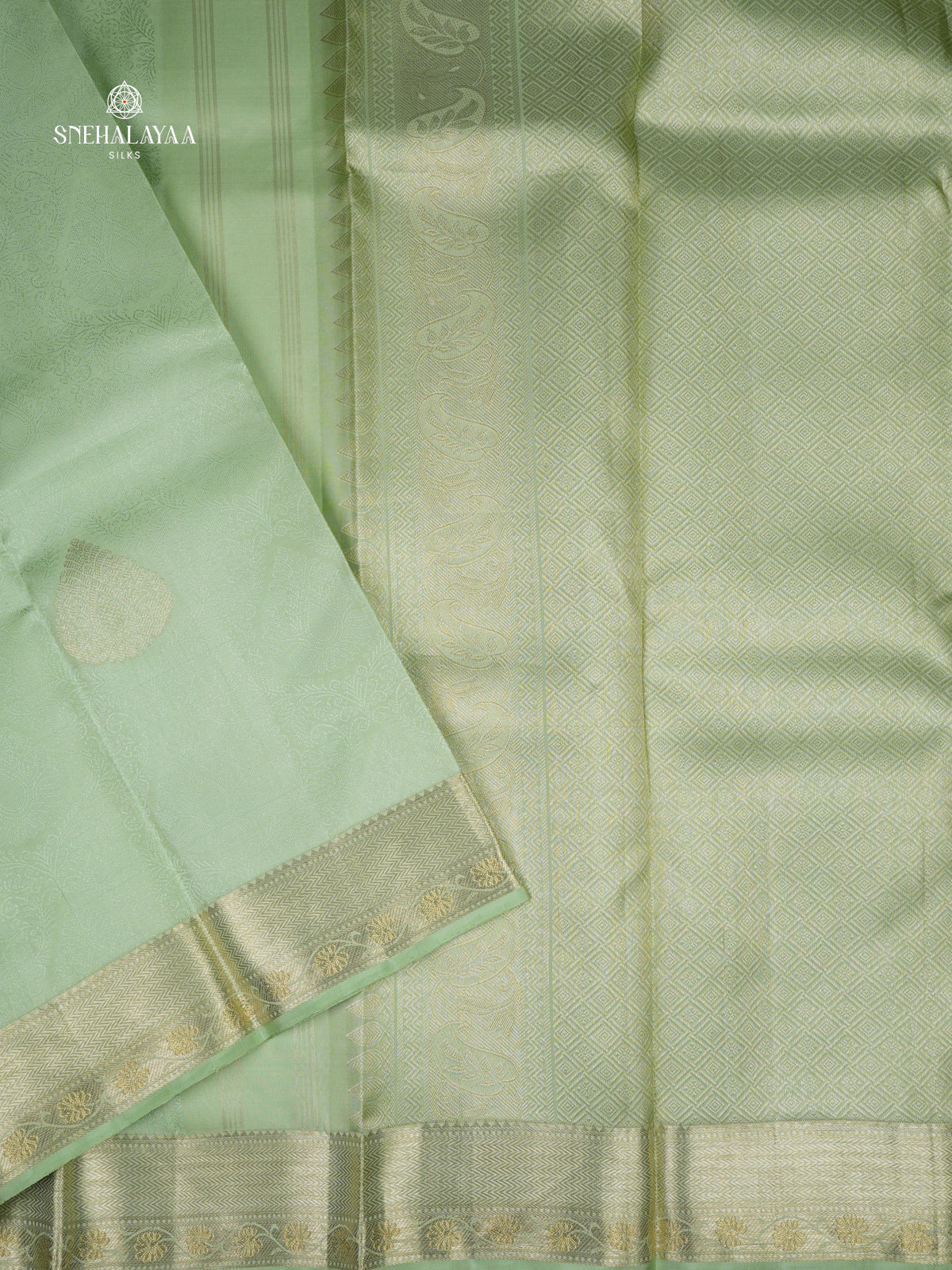 Mint Green Kanjivaram Silk Saree