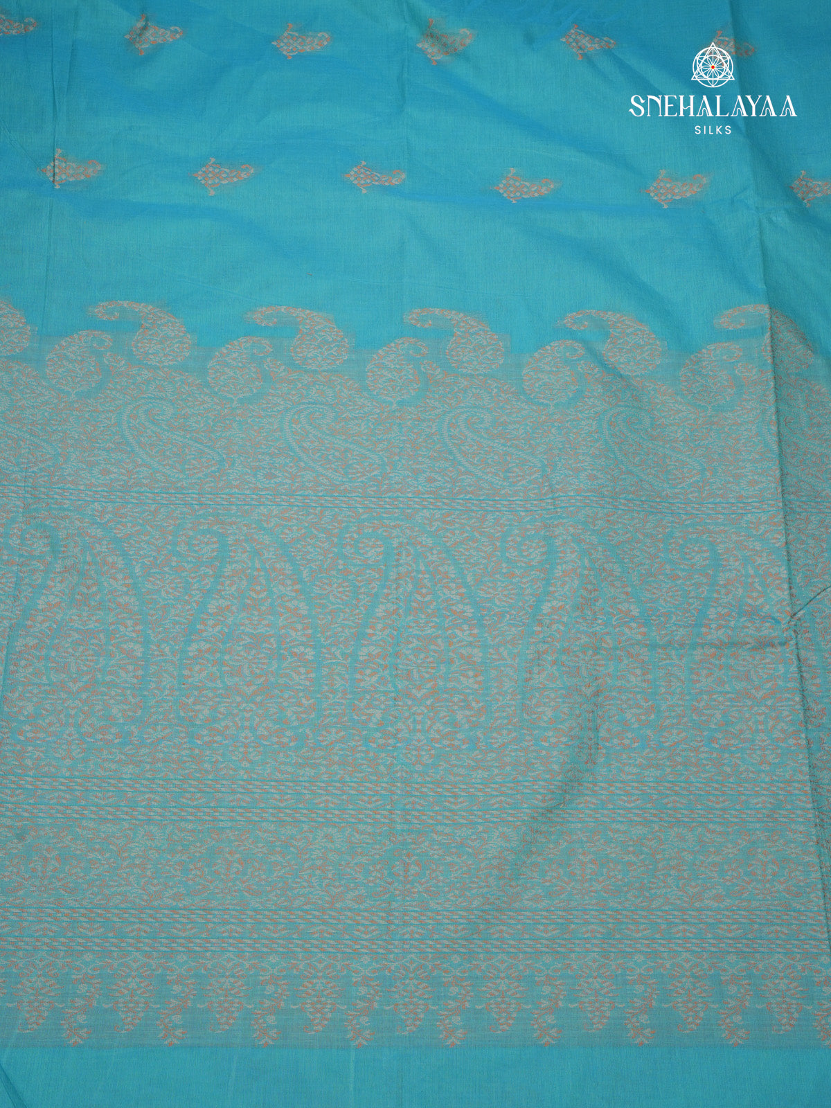 Sky Blue Handloom Cotton Saree