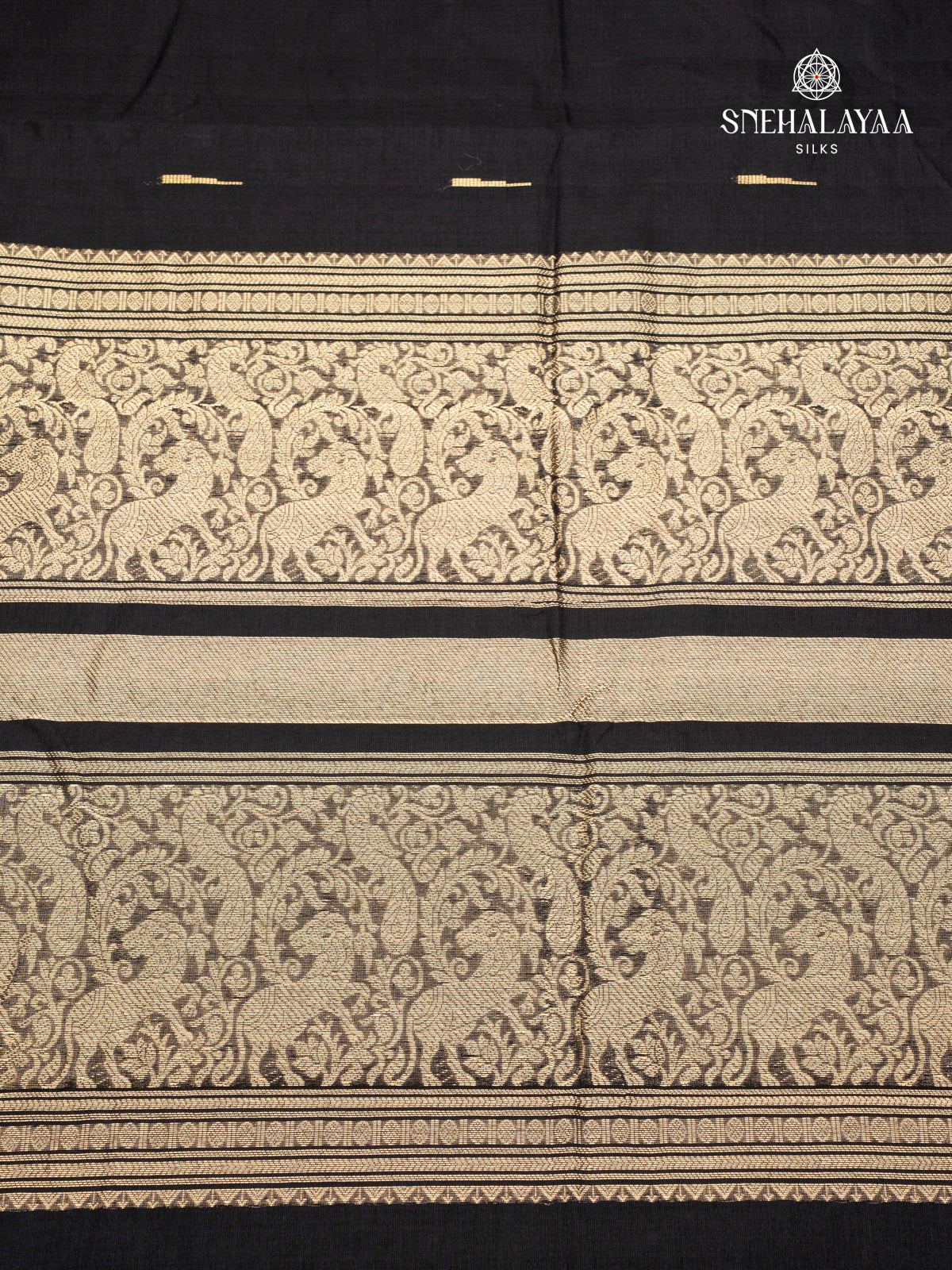 Black Pure Kanchi Cotton Saree