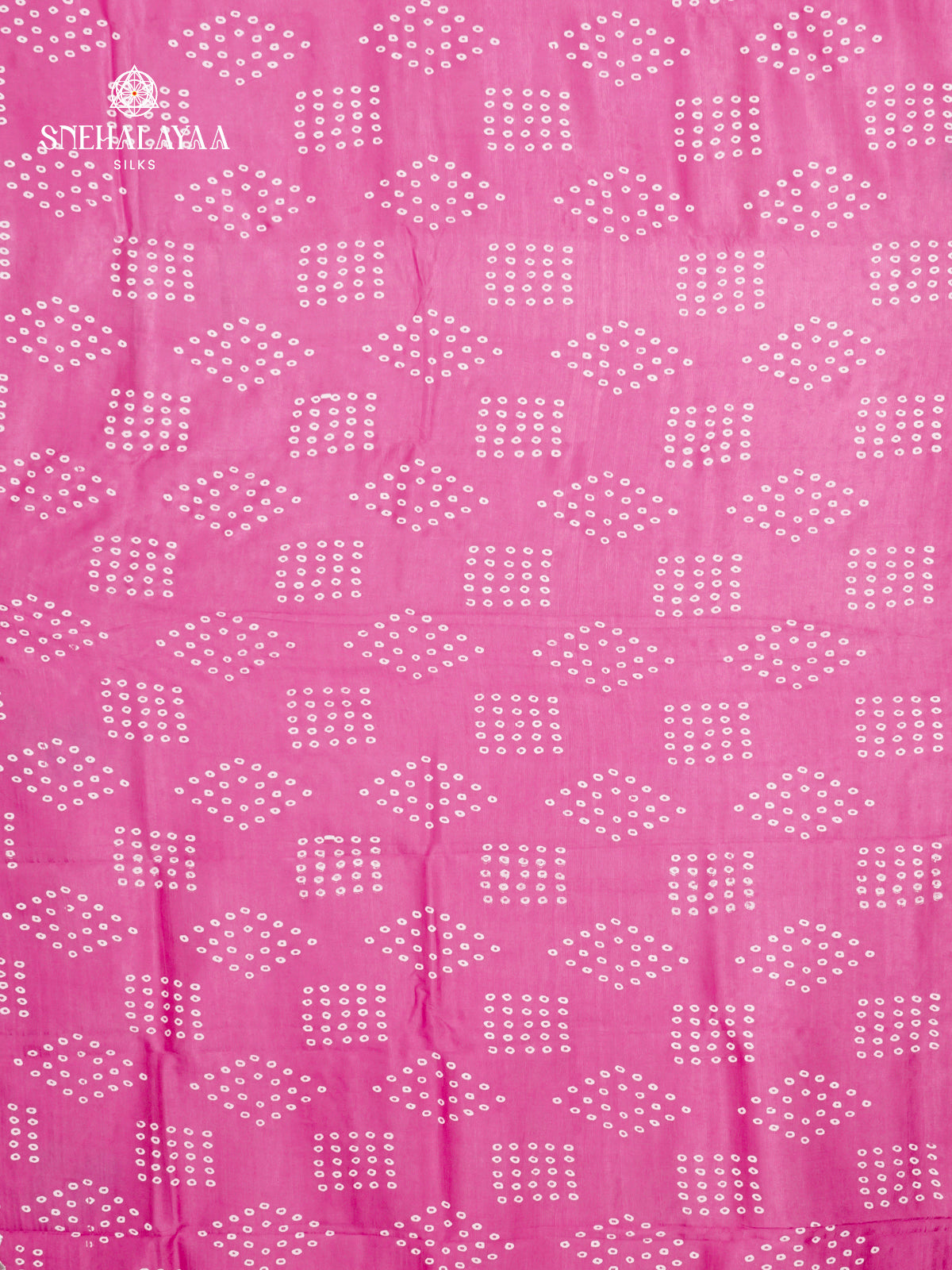 Baby Pink Mangalagiri Silk Cotton Saree with Bandhani Design