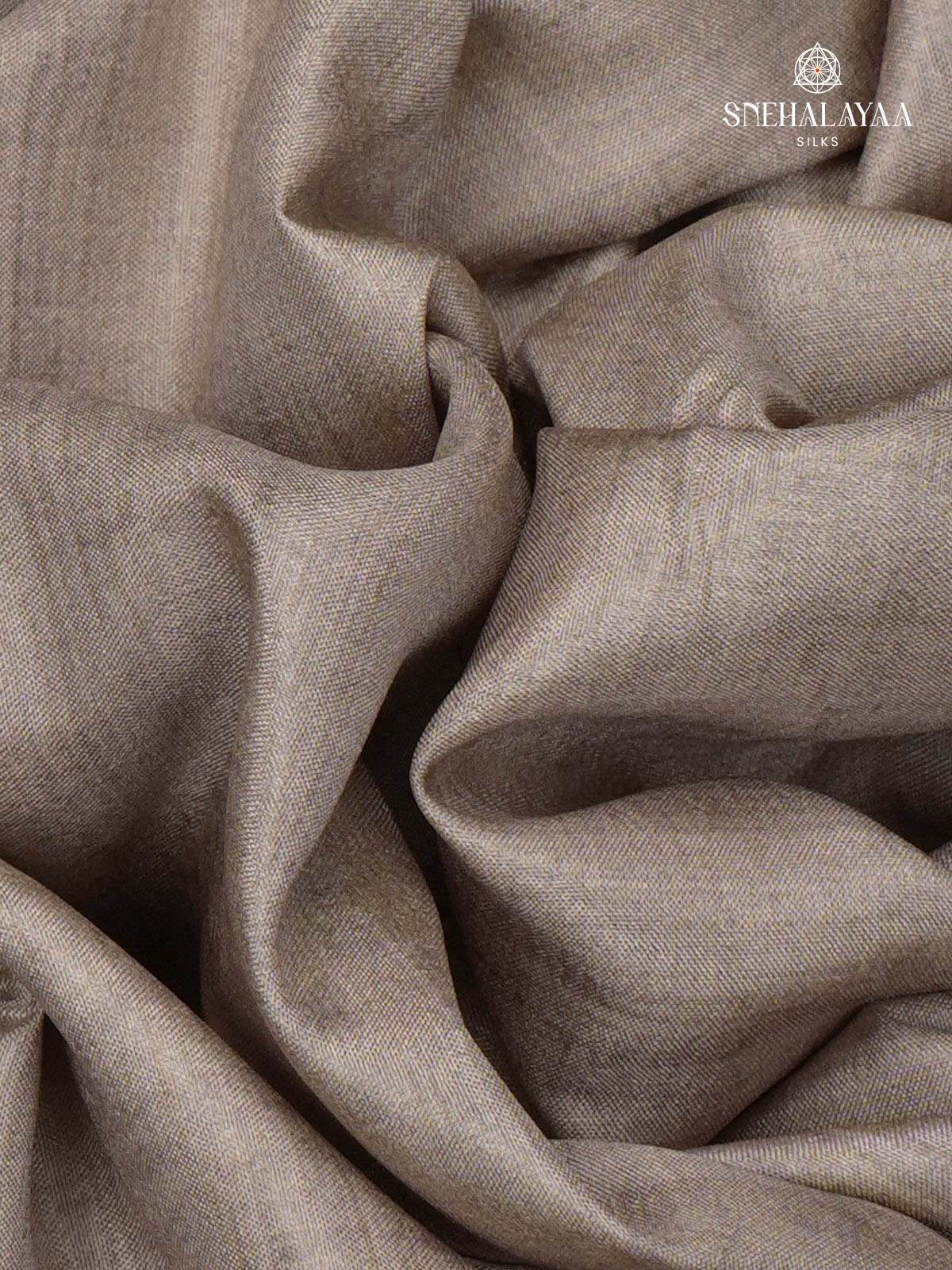 Beige Printed Tussar Saree