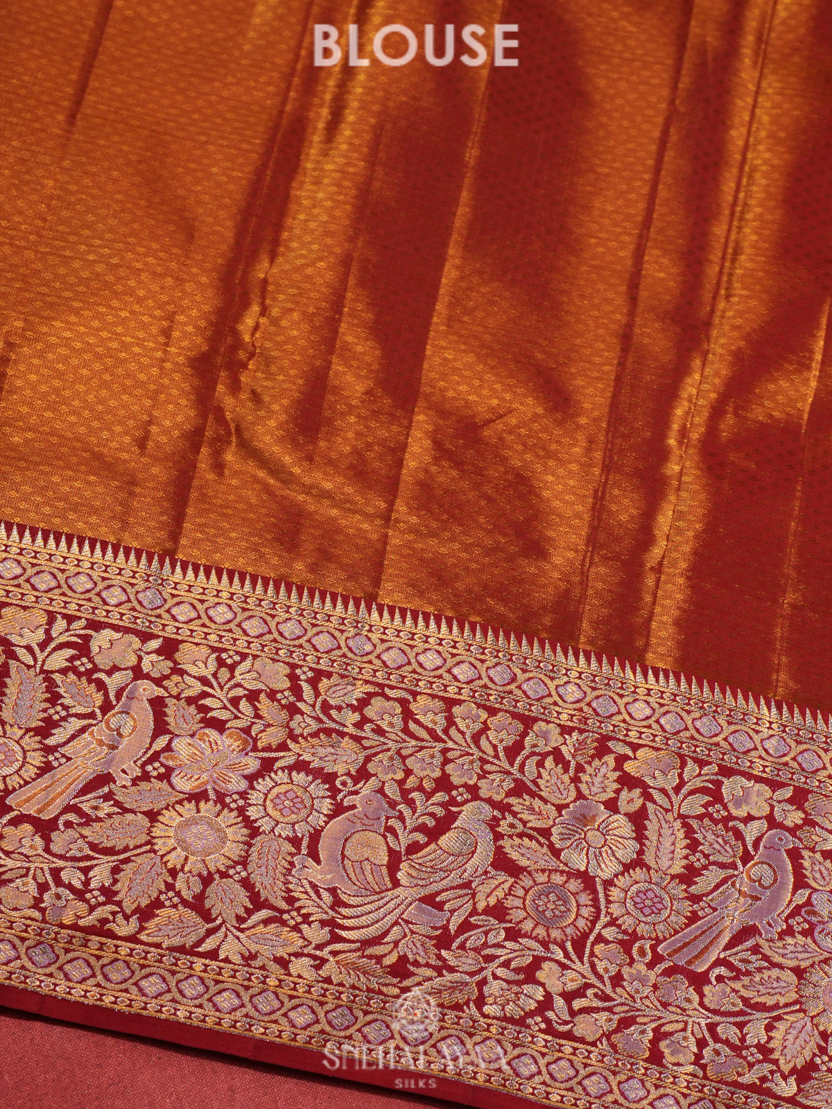 Antique Gold Kanjivaram Silk Saree