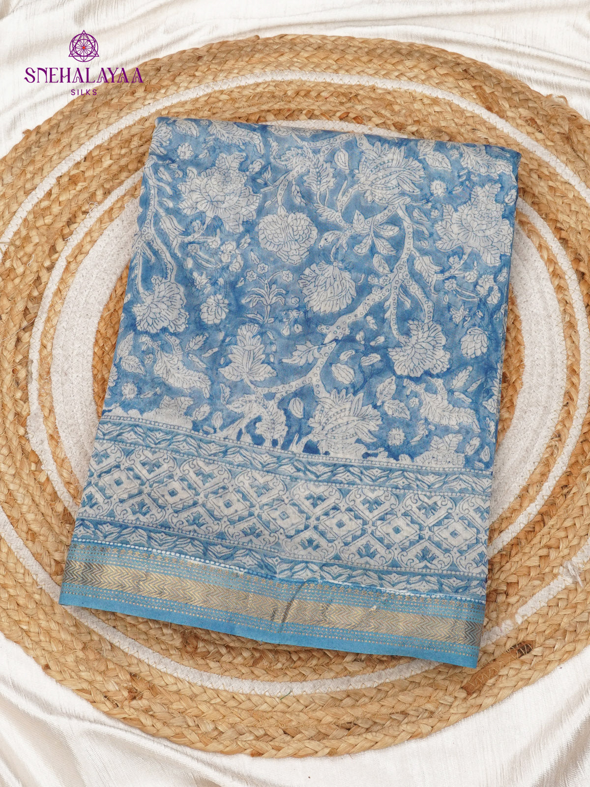 Pale Blue Chanderi Saree