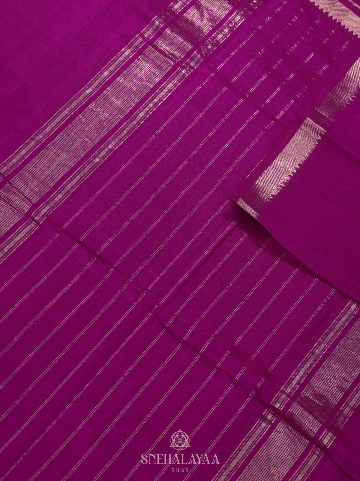 Magenta Mangalagiri Silk Cotton Saree