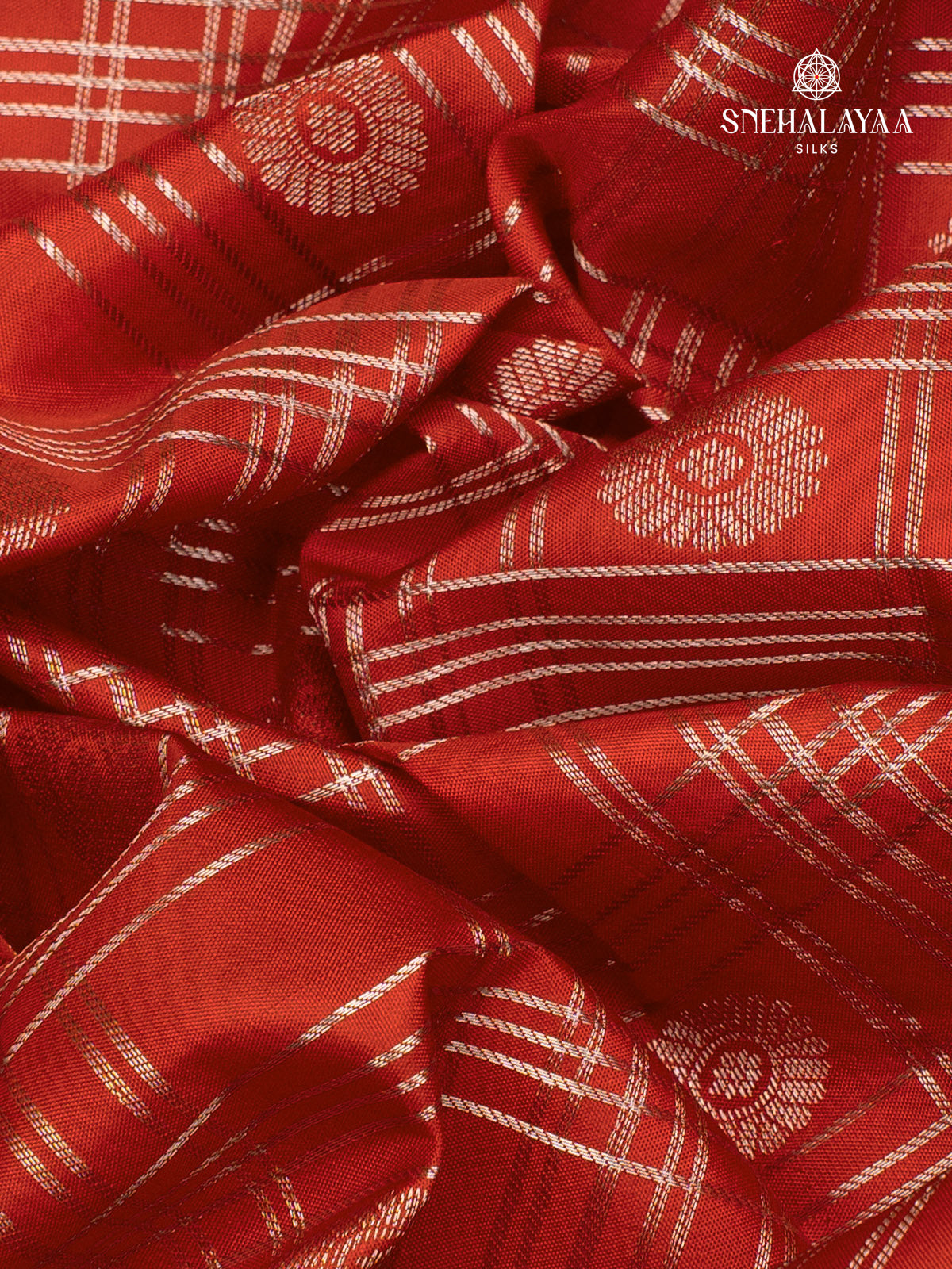 Rust Orange Kanjivaram Silk Saree