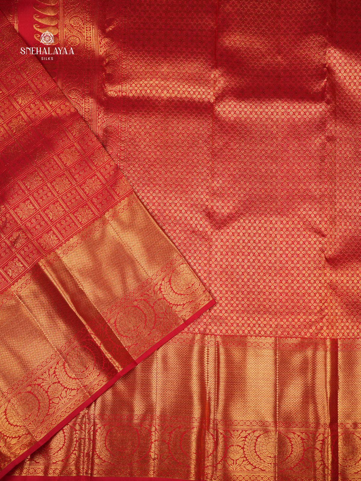 Rust Orange Kanjivaram Silk Saree