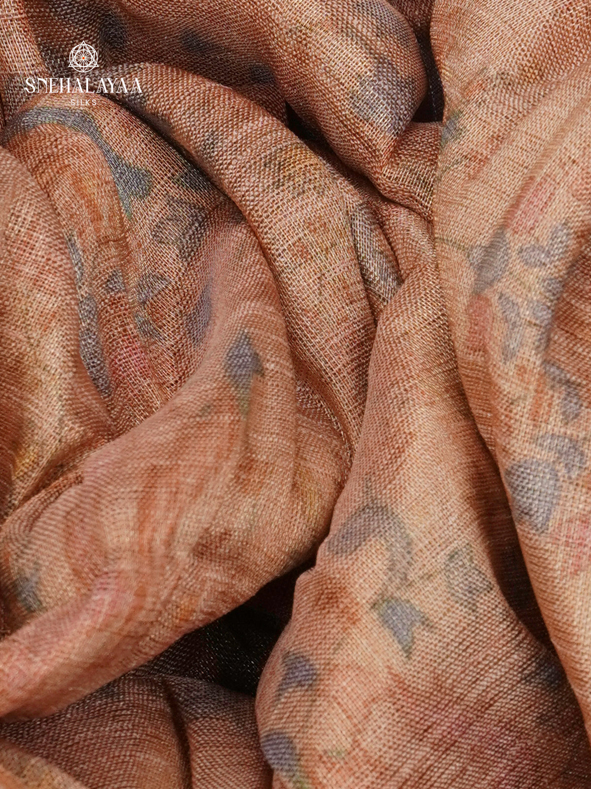 Peach Linen Tissue Saree