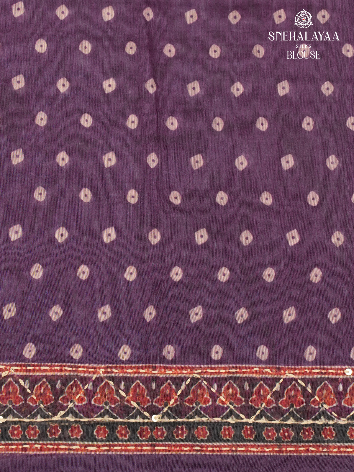Purple Linen Embroidery Saree