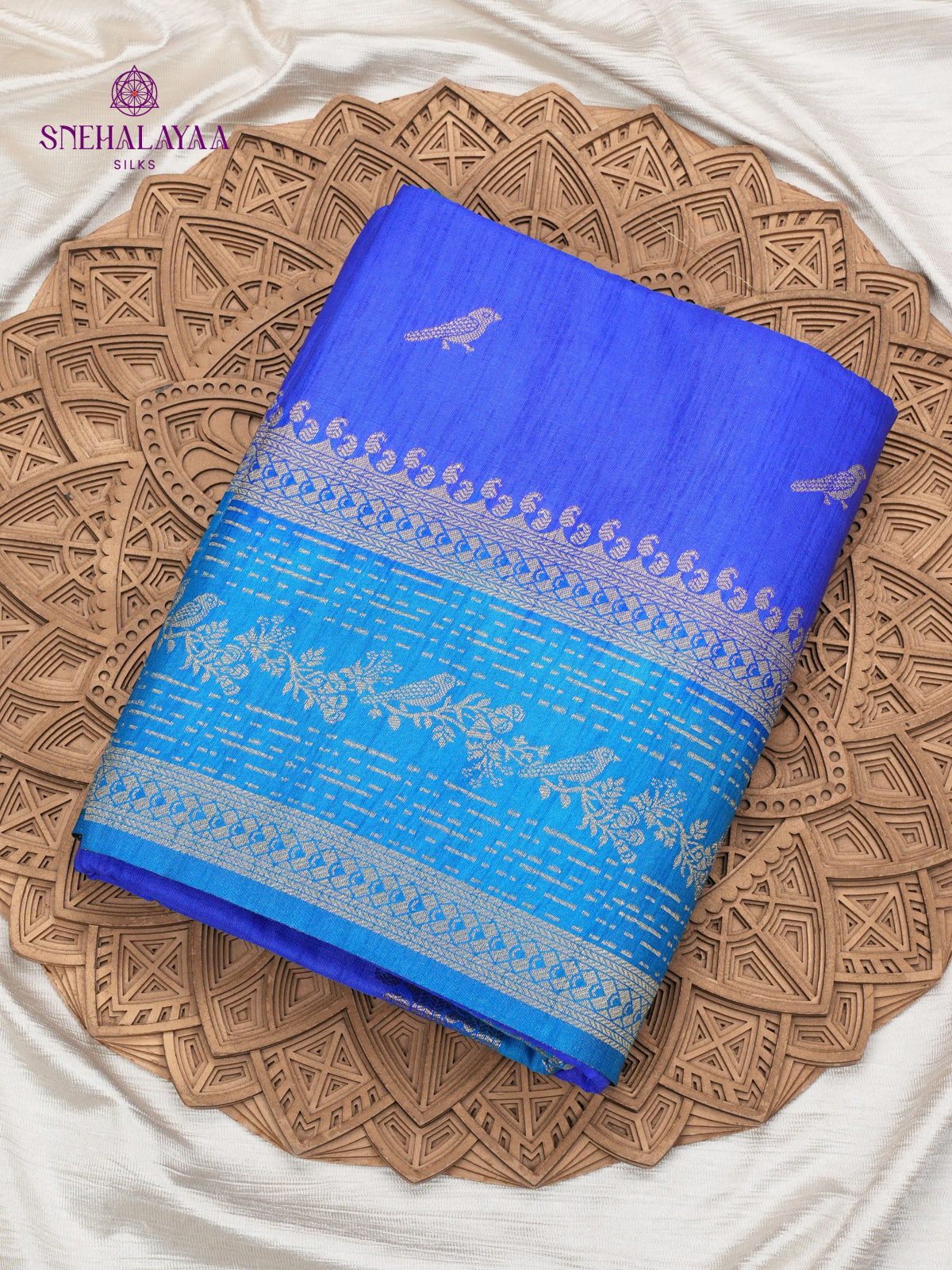 Royal Blue Banaras Dola Silk Saree