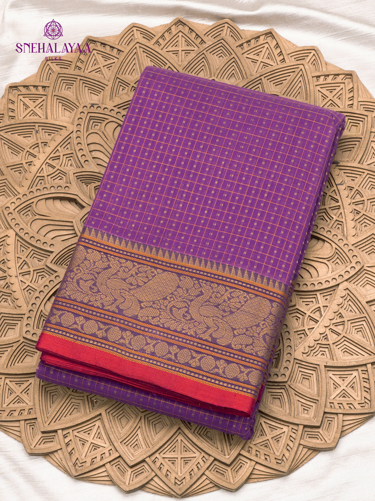 Purple Pure Kanchi Cotton Saree