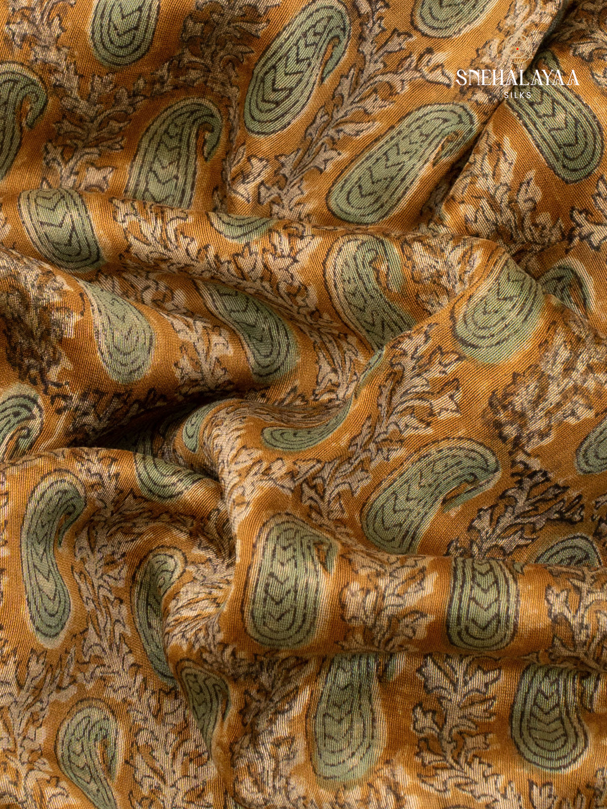 Mustard Yellow Chanderi Saree