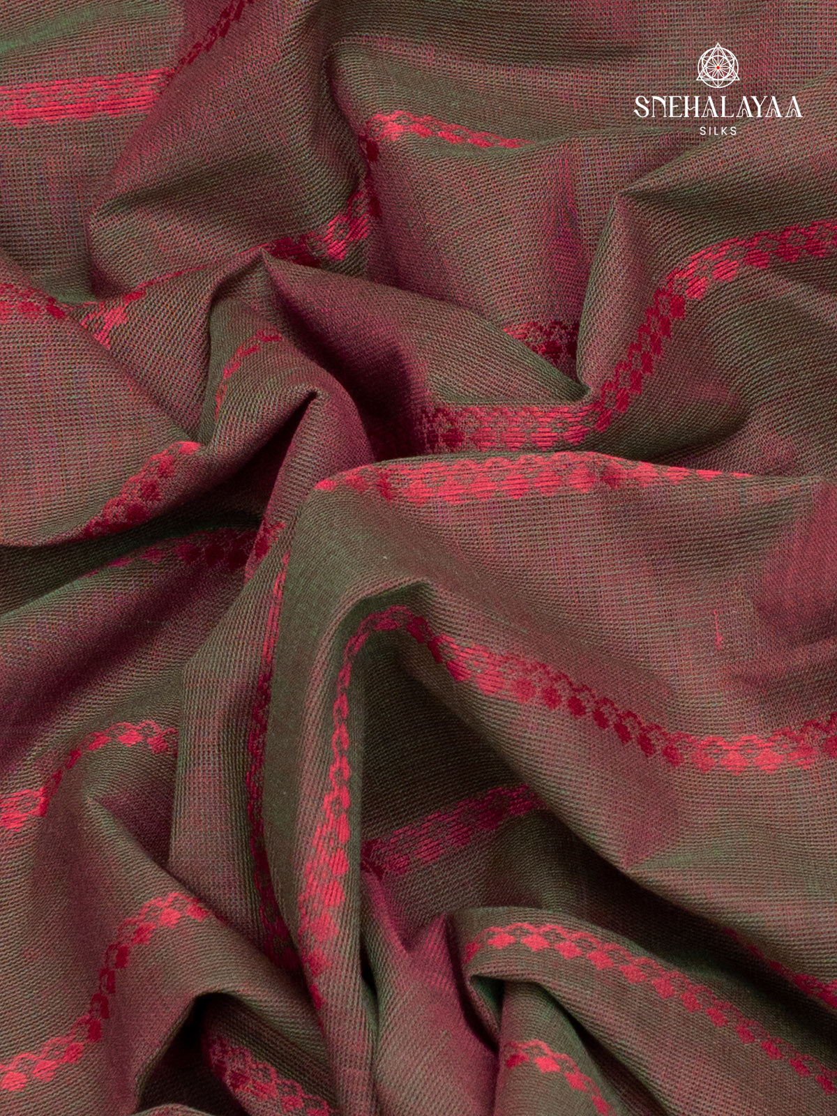 Olive Brown Kanchi Cotton Saree