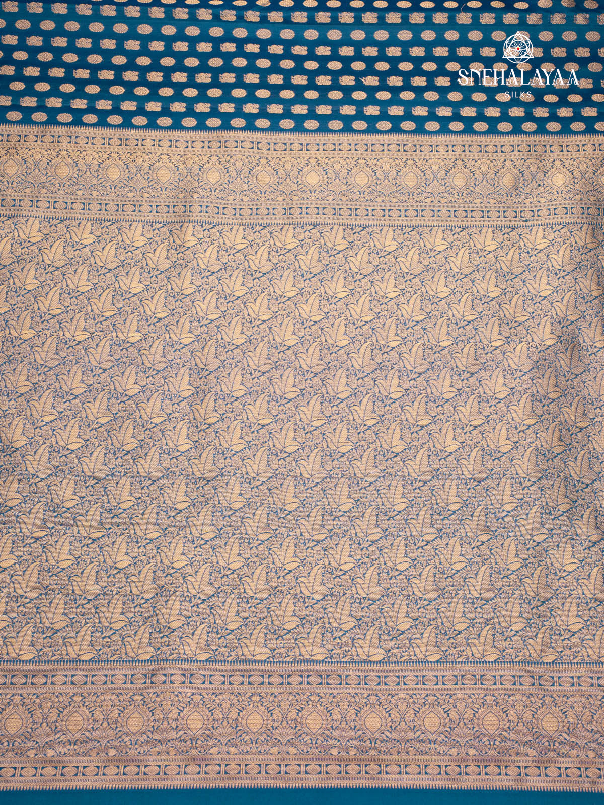 Teal Blue Kanjivaram Silk Saree
