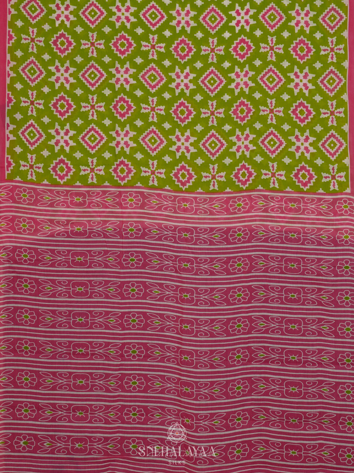 Olive Green Jaipur Cotton Saree