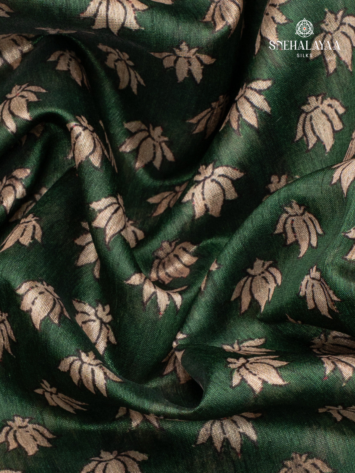 Forest Green Munga Tussar Saree