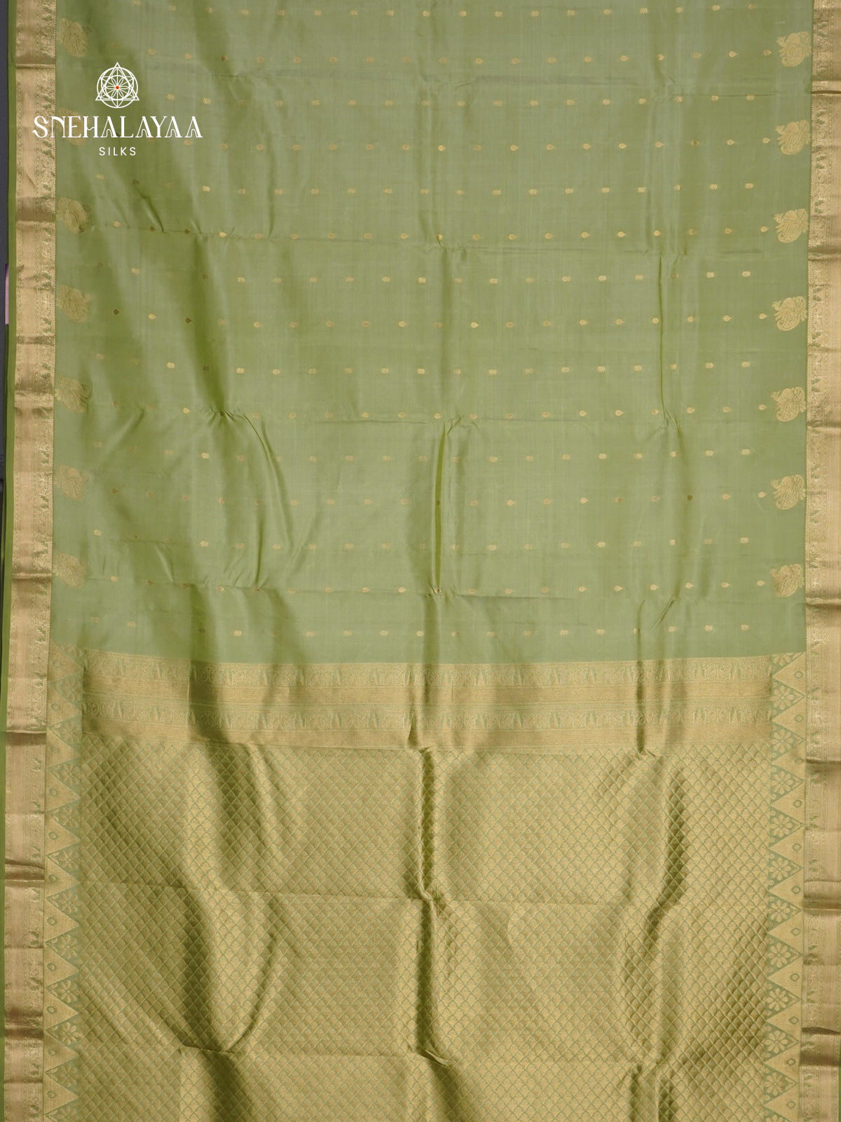 Sage Green Kanjivaram Silk Saree