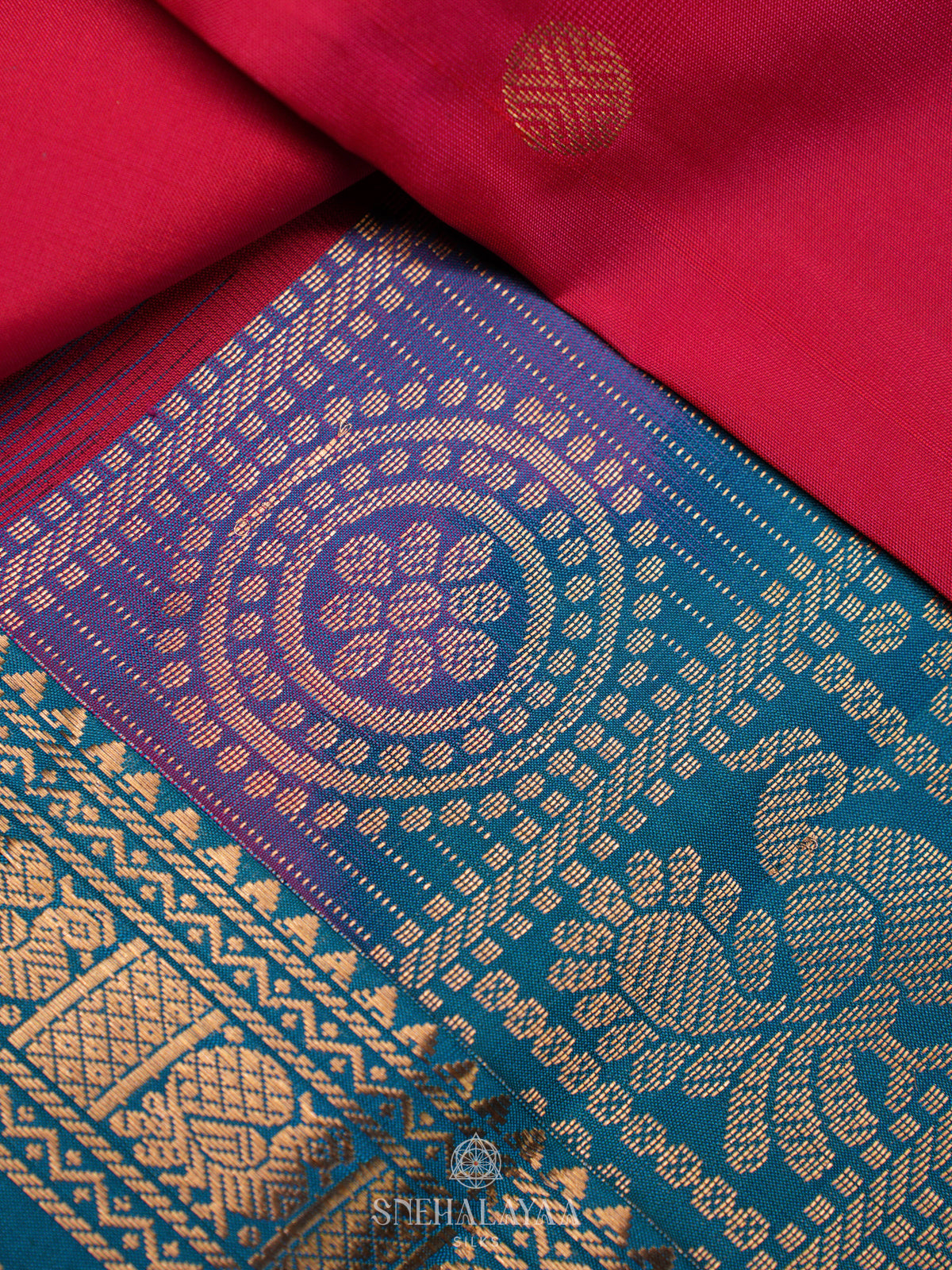 Ruby Red Kanjivaram Silk Saree