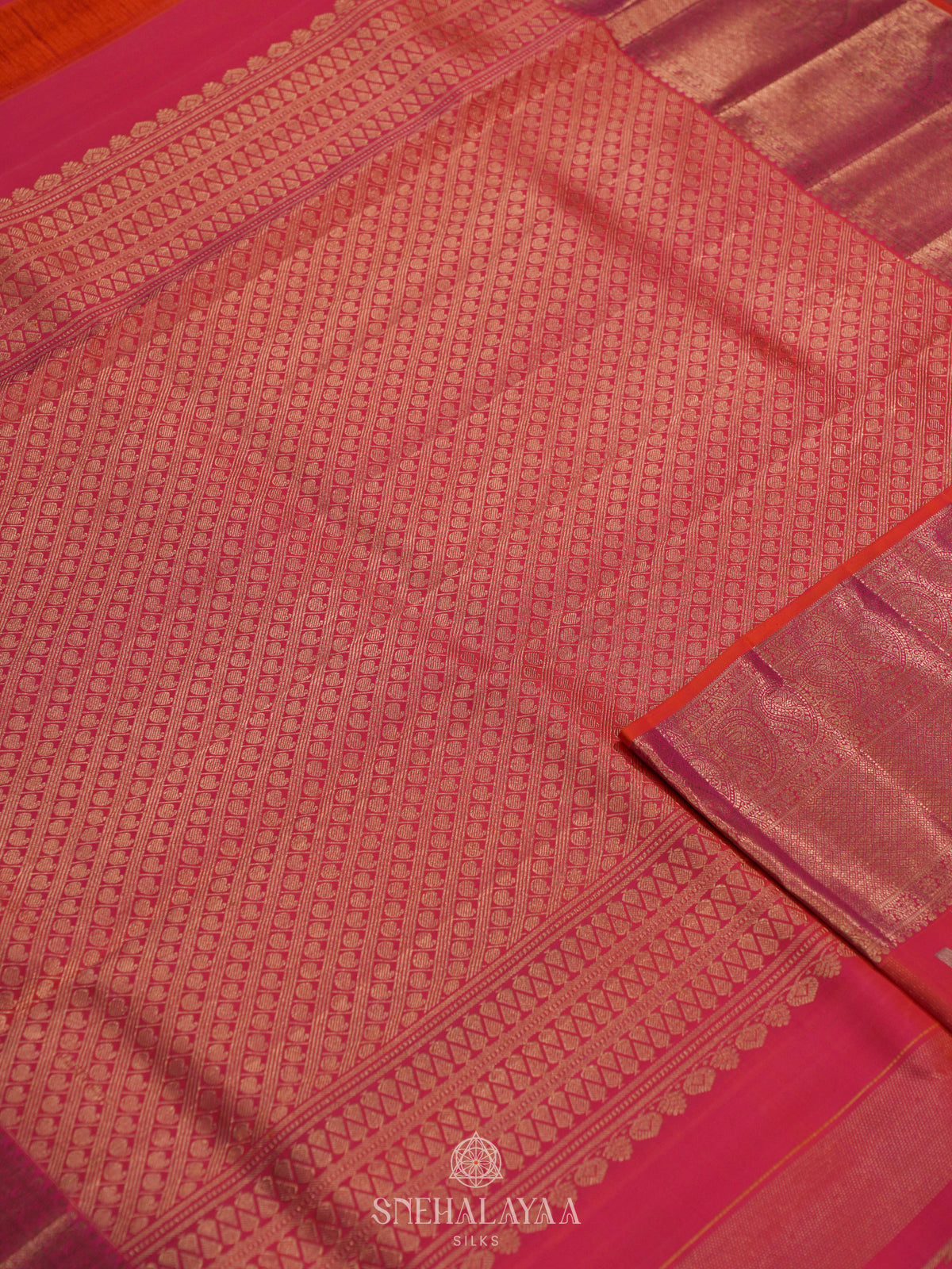 Pink Kanjivaram Silk Saree