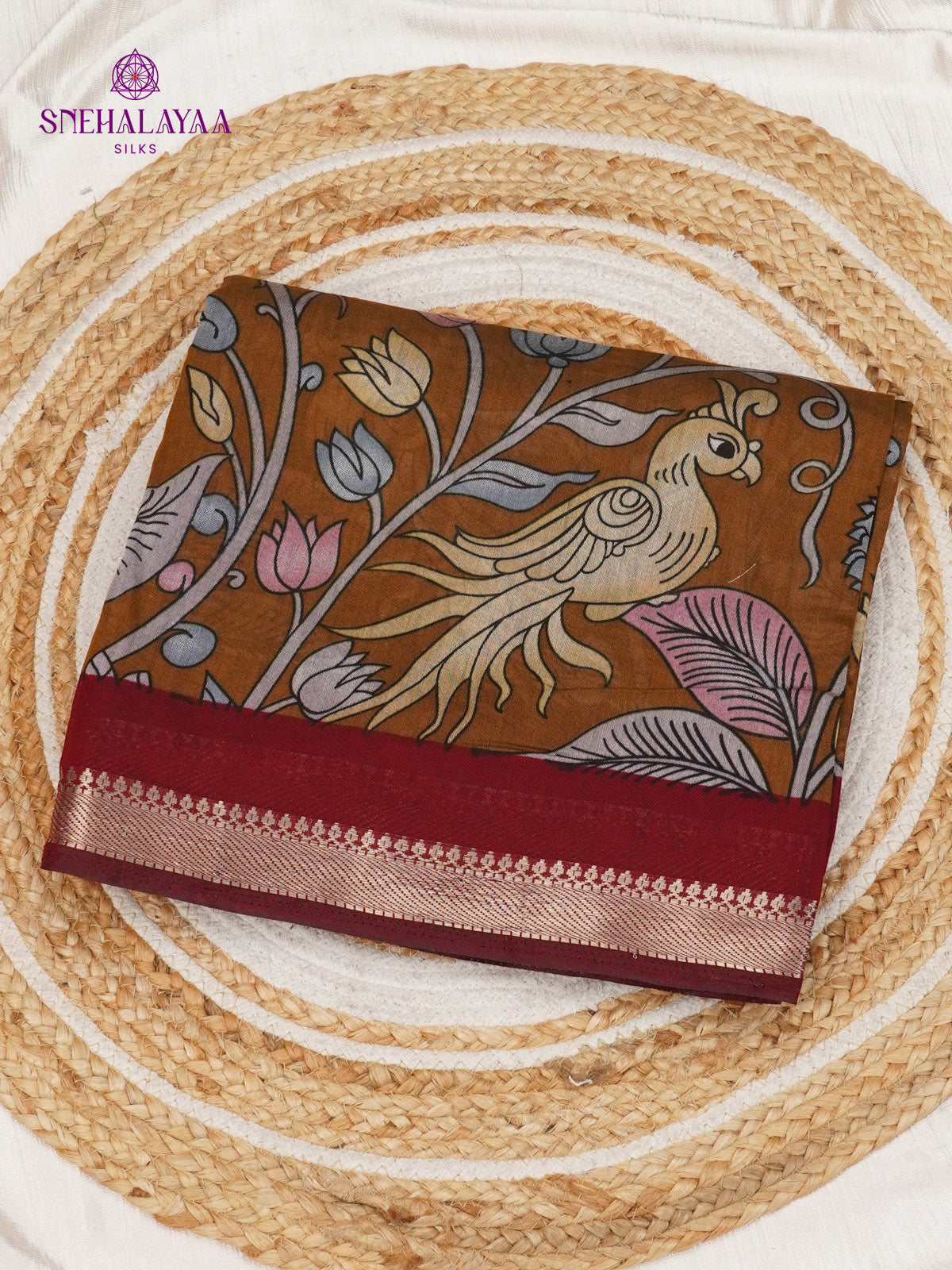 Brown Chanderi Saree