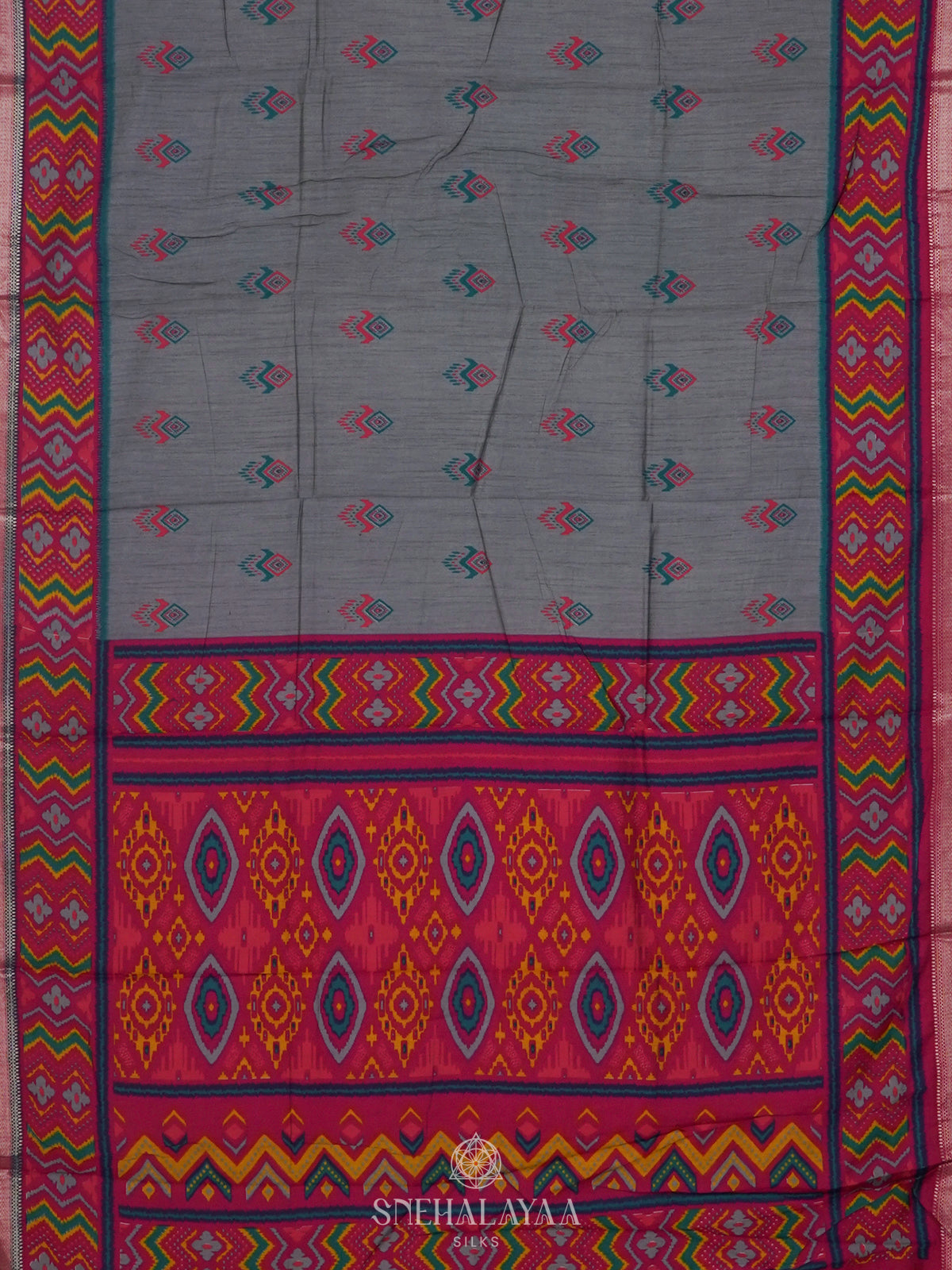 Grey Munga Tussar Saree