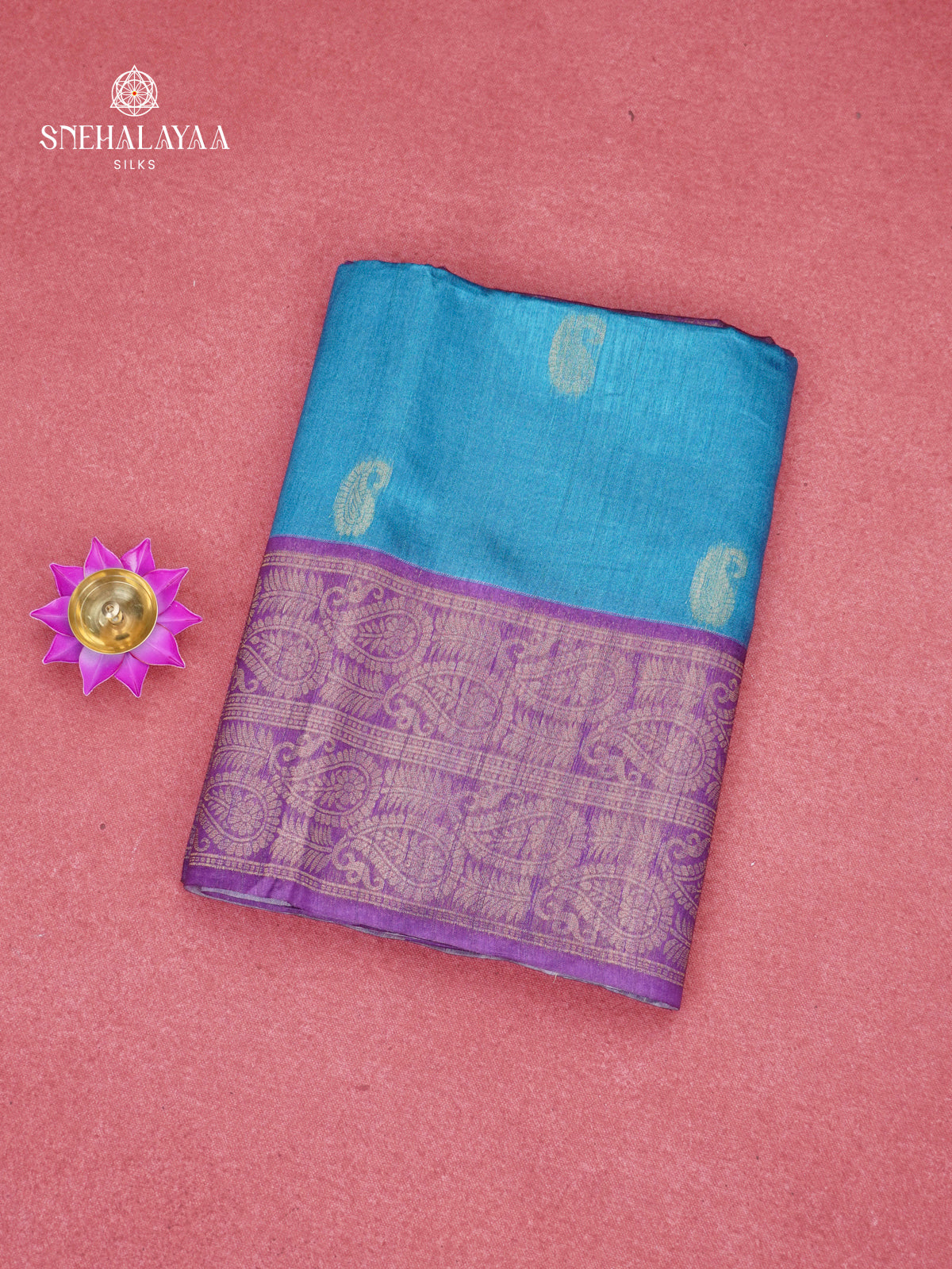 Sky Blue Jute Saree